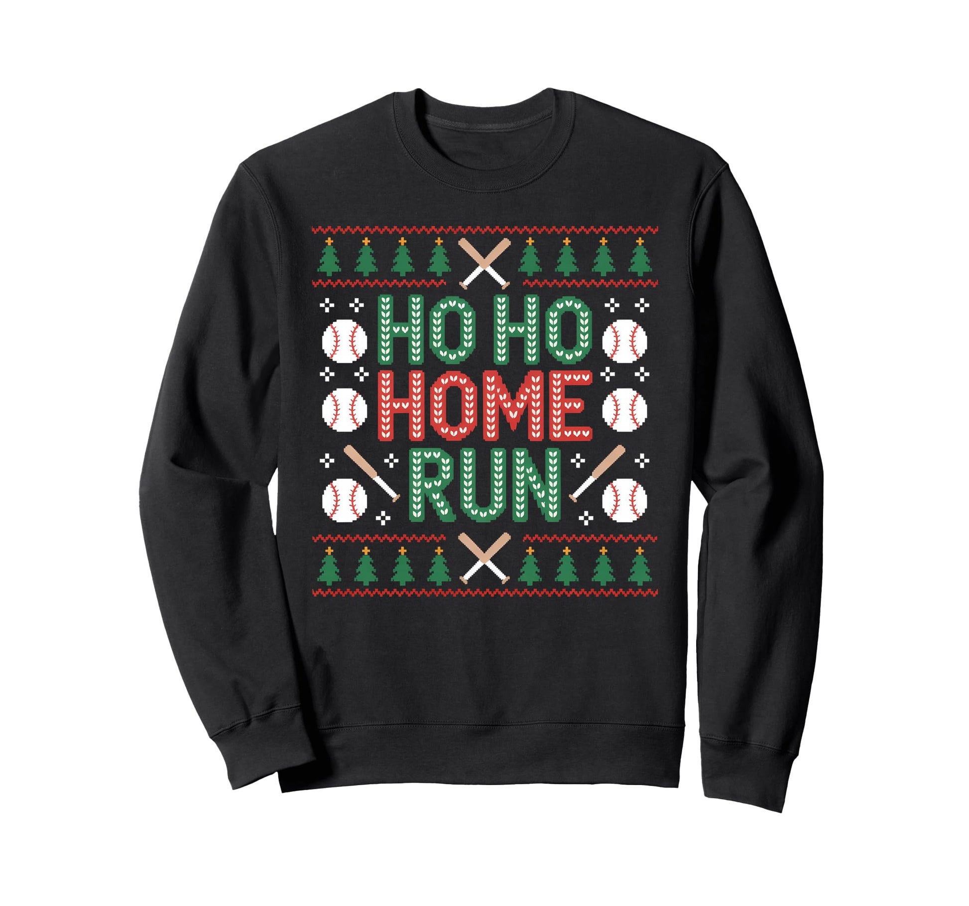 Ho Ho Home Run Ugly Funny Baseball Sweatshirt - Unique Graphic Men Women - T-Shirt, Sweatshirt, Hoodie