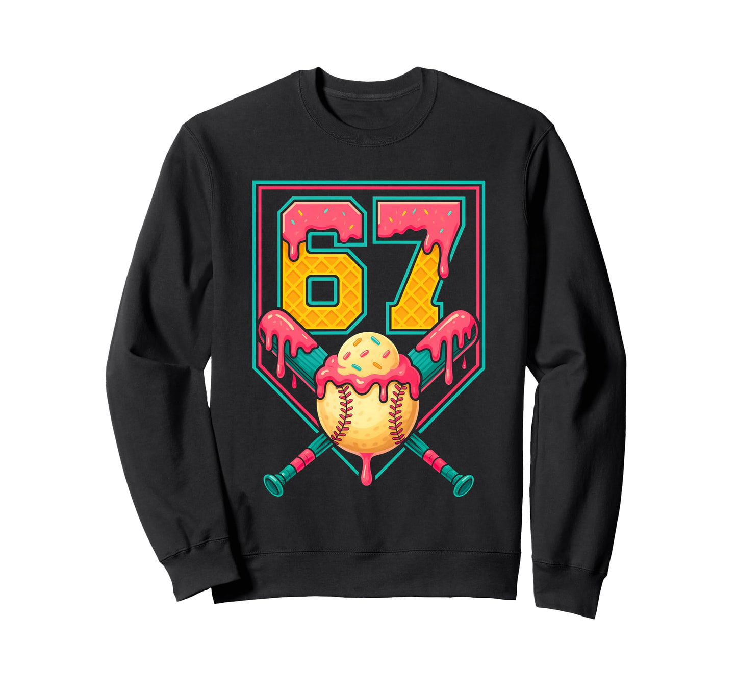 Baseball Drip Number 67 Player Or Sweatshirt - Novelty Apparel Men Women - T-Shirt, Sweatshirt, Hoodie