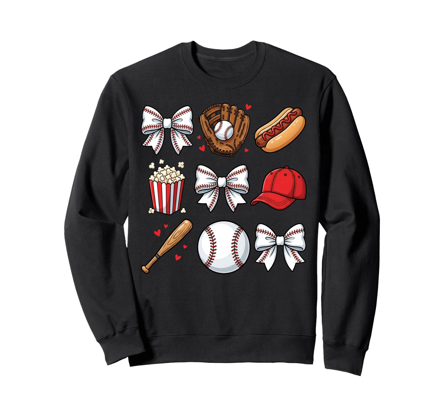 Baseball Coquette Bow Baseball Sweatshirt - Trendy Graphic for Adults - T-Shirt, Sweatshirt, Hoodie