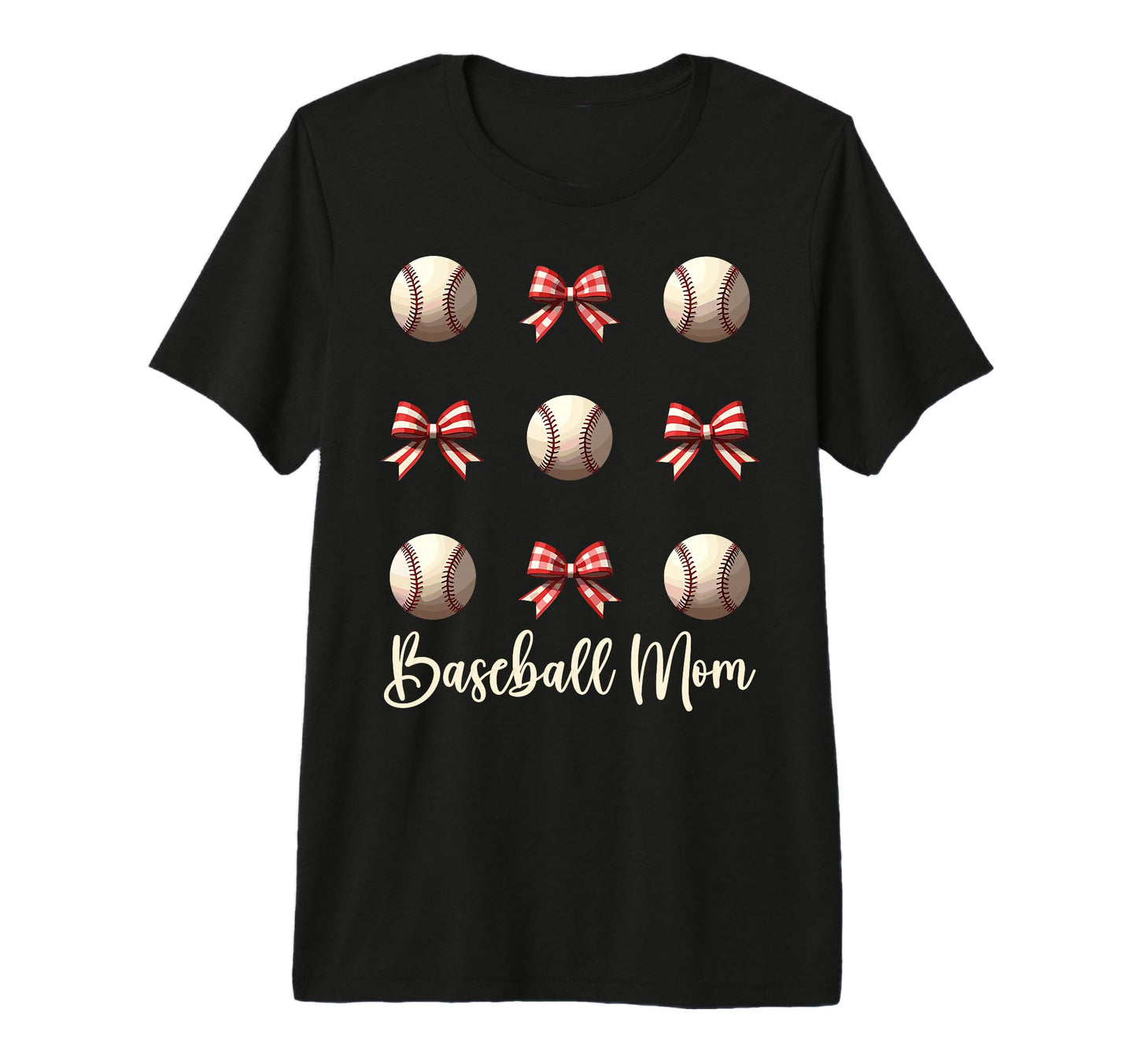 Baseball Mom Funny Coquette Bow T-Shirt - Custom Art Print for Adults - T-Shirt, Sweatshirt, Hoodie