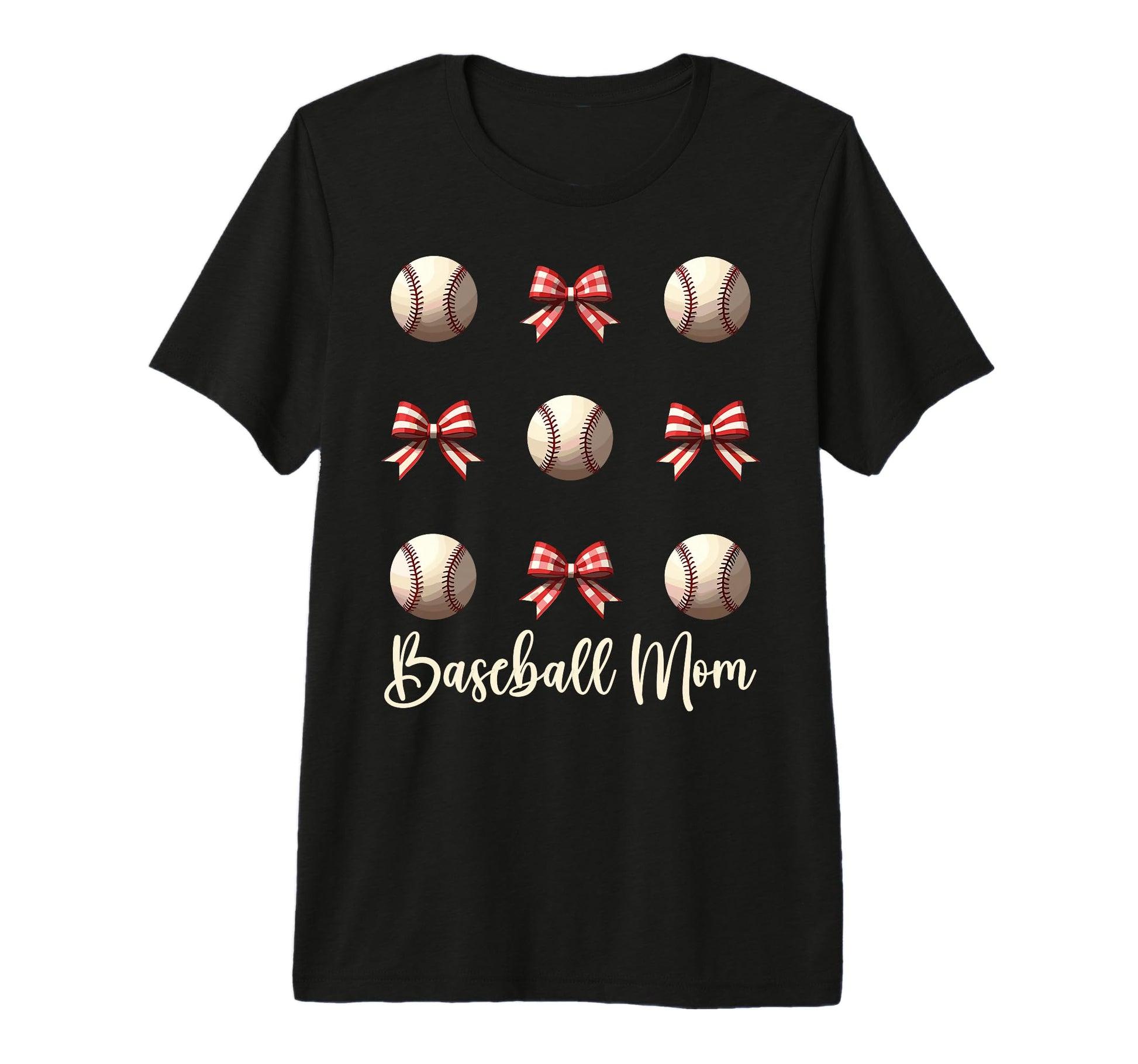 Baseball Mom Funny Coquette Bow T-Shirt - Custom Art Print for Adults - T-Shirt, Sweatshirt, Hoodie
