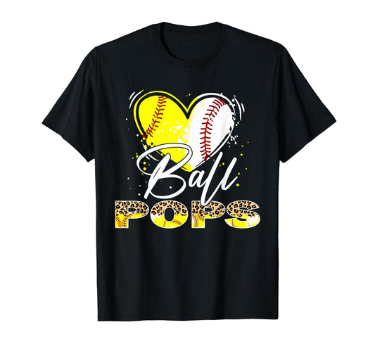 Ball Pops Leopard Baseball Softball T-Shirt - Novelty Apparel for Adults - T-Shirt, Sweatshirt, Hoodie