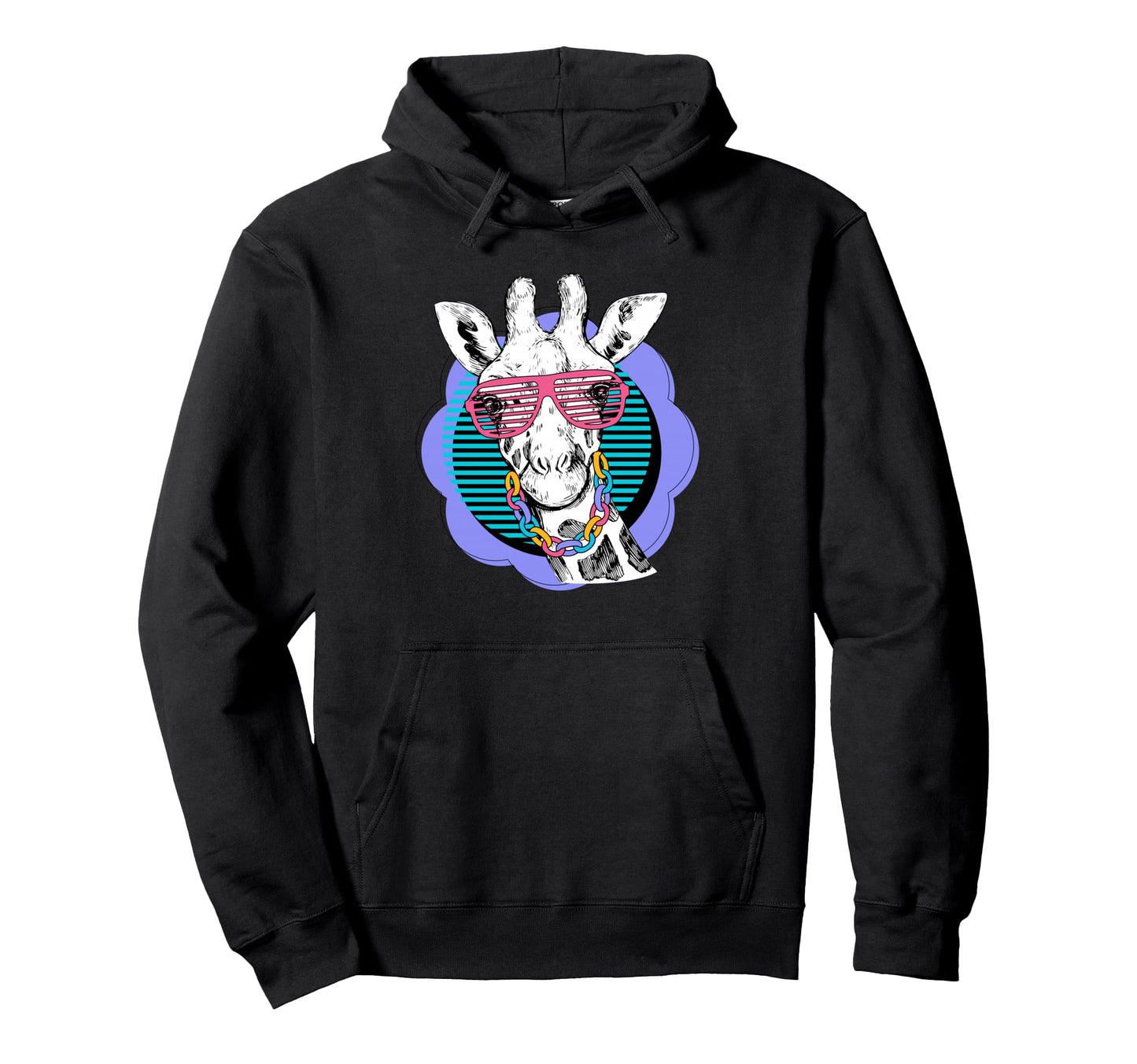 Zebra Sunglasses Synthwave 80S 90S Hoodie - Custom Art Print for Adults - T-Shirt, Sweatshirt, Hoodie