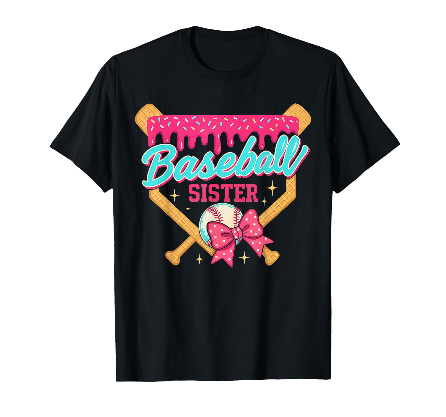 Baseball Sister Ice Cream Drip T-Shirt - Custom Art Print for Adults - T-Shirt, Sweatshirt, Hoodie