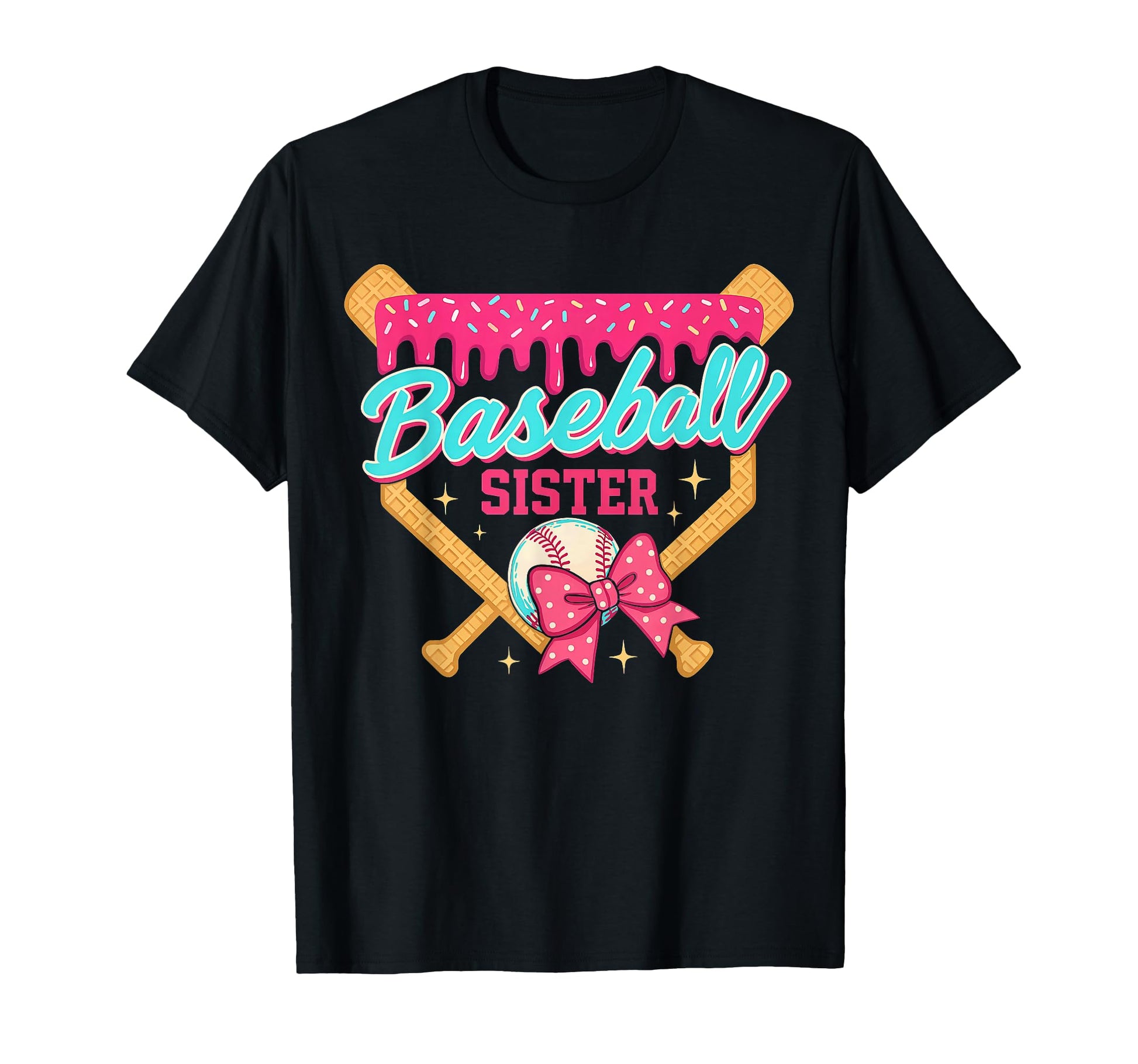 Baseball Sister Ice Cream Drip T-Shirt - Custom Art Print for Adults - T-Shirt, Sweatshirt, Hoodie