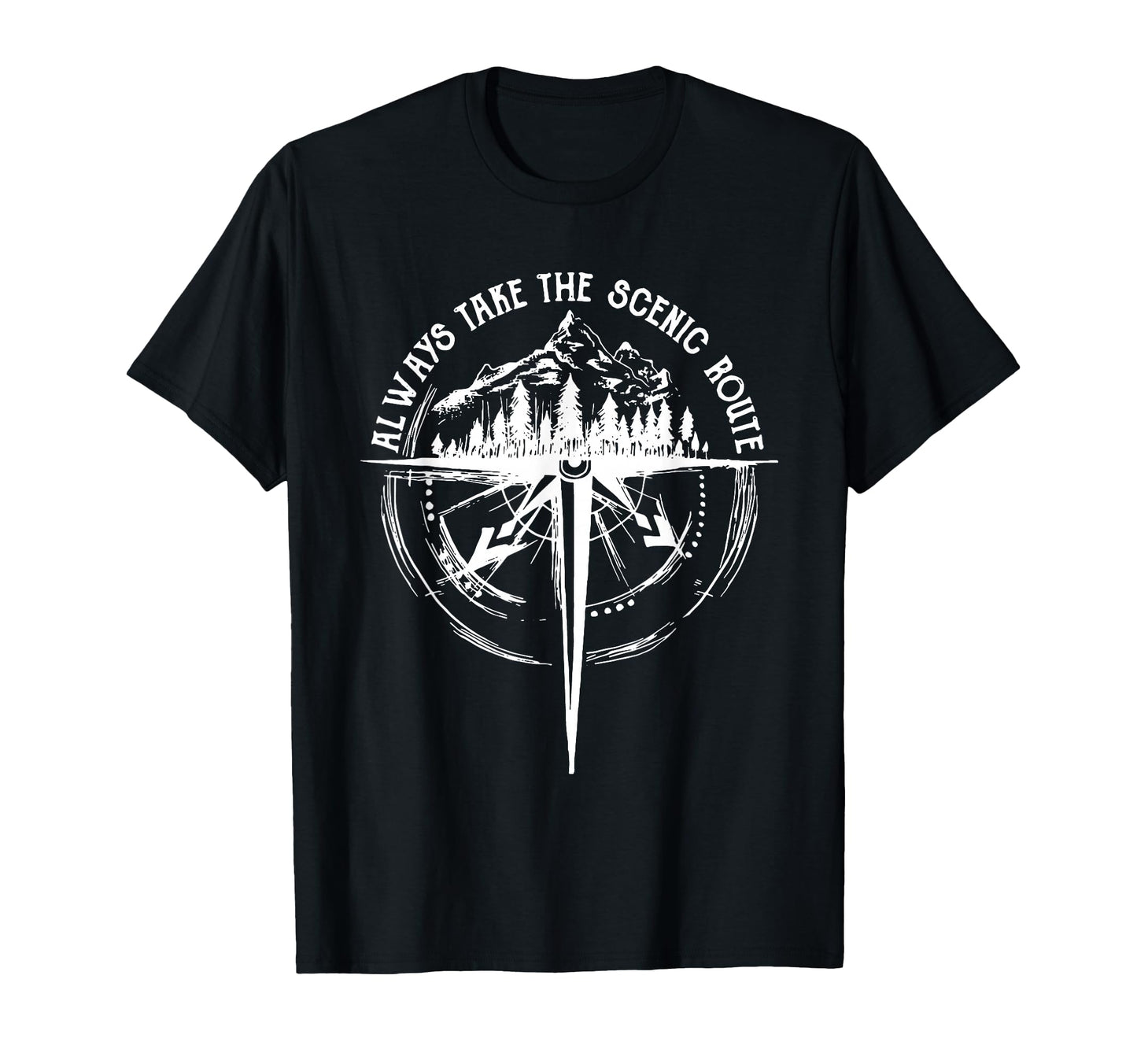 Always Take Scenic Route Funny T-Shirt - Fun Novelty Design for Adults - T-Shirt, Sweatshirt, Hoodie