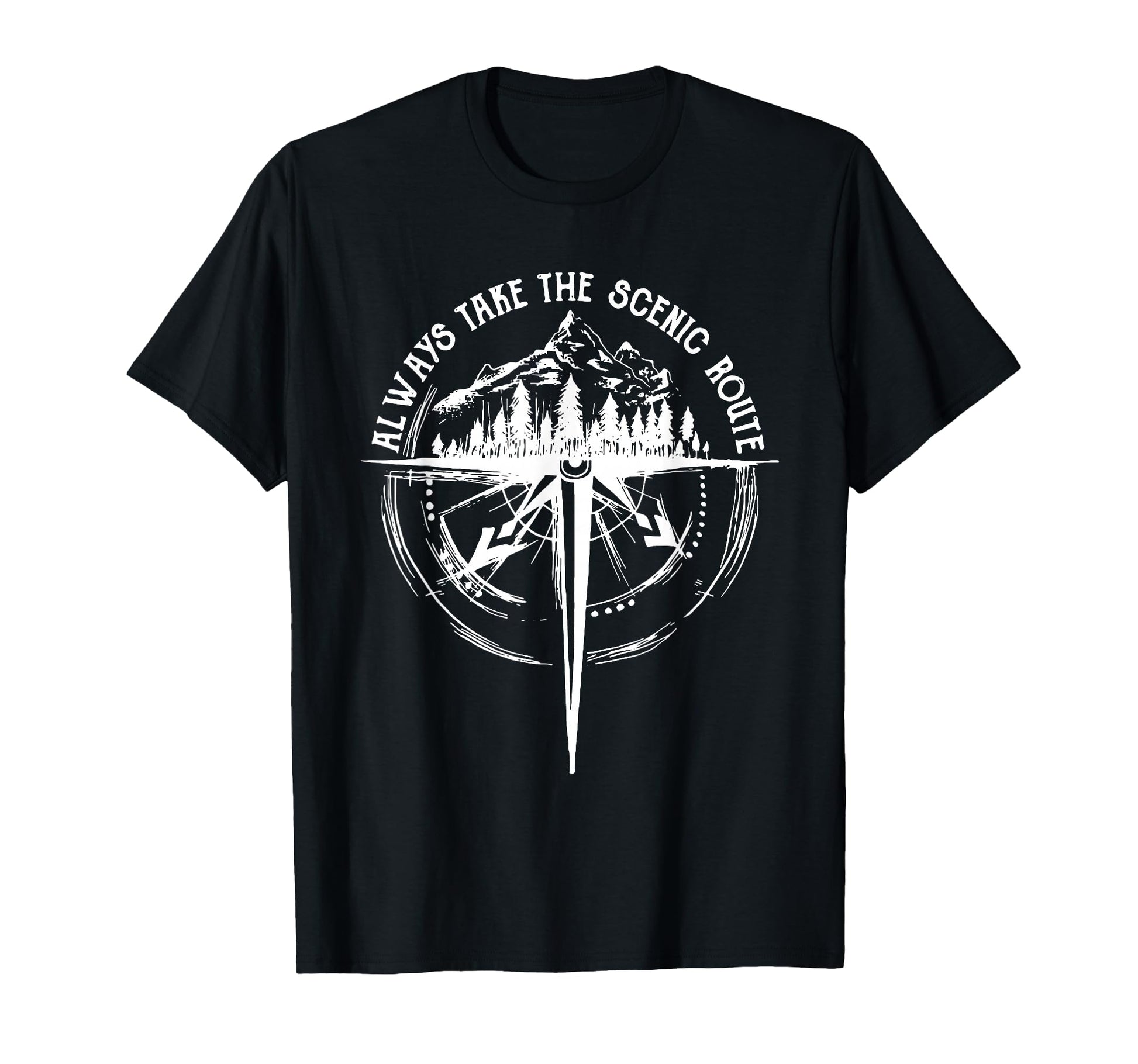 Always Take Scenic Route Funny T-Shirt - Fun Novelty Design for Adults - T-Shirt, Sweatshirt, Hoodie