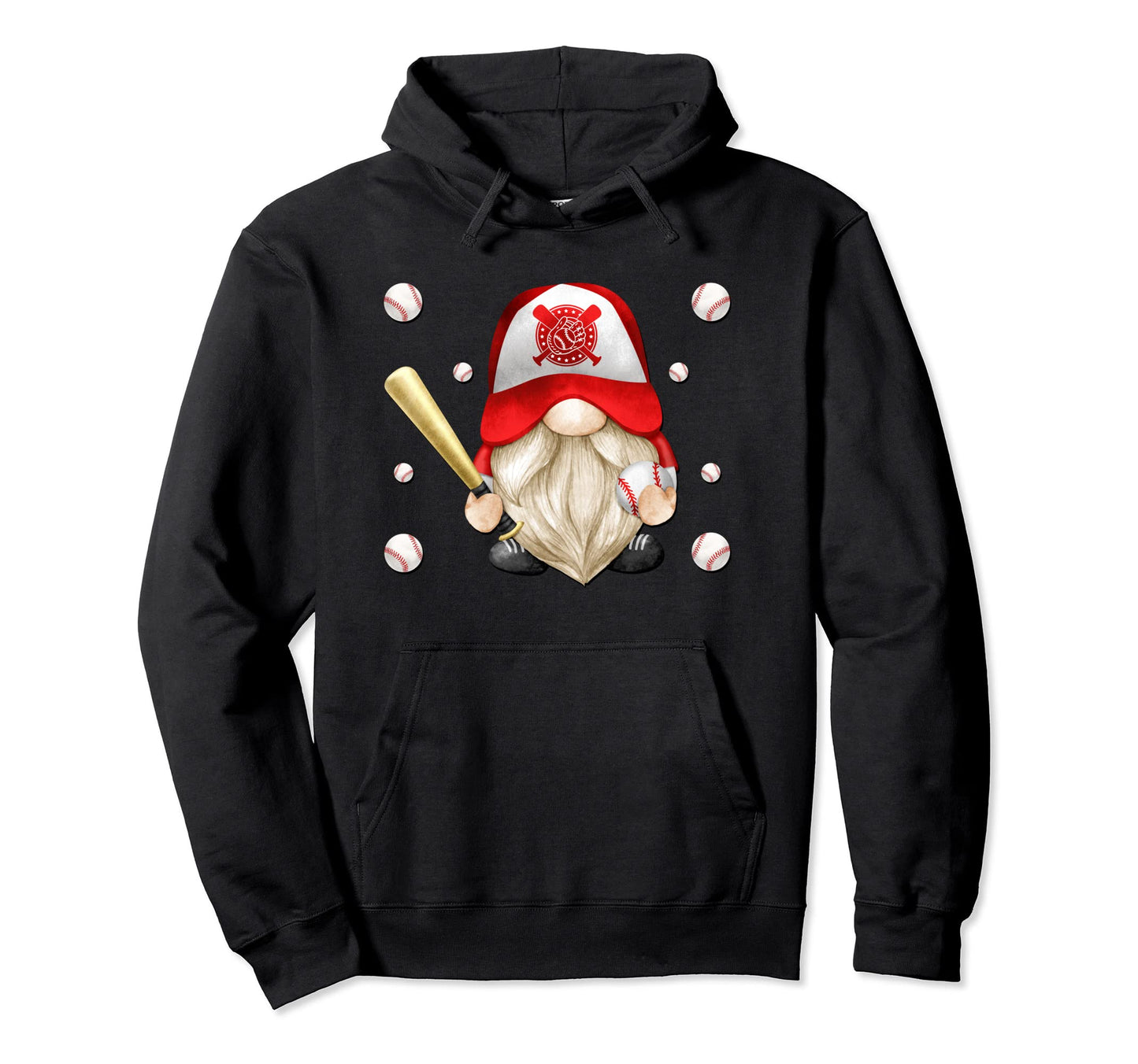 Red Baseball Grandpa Gnome Just Who Loves Hoodie - Graphic Print Unisex - T-Shirt, Sweatshirt, Hoodie