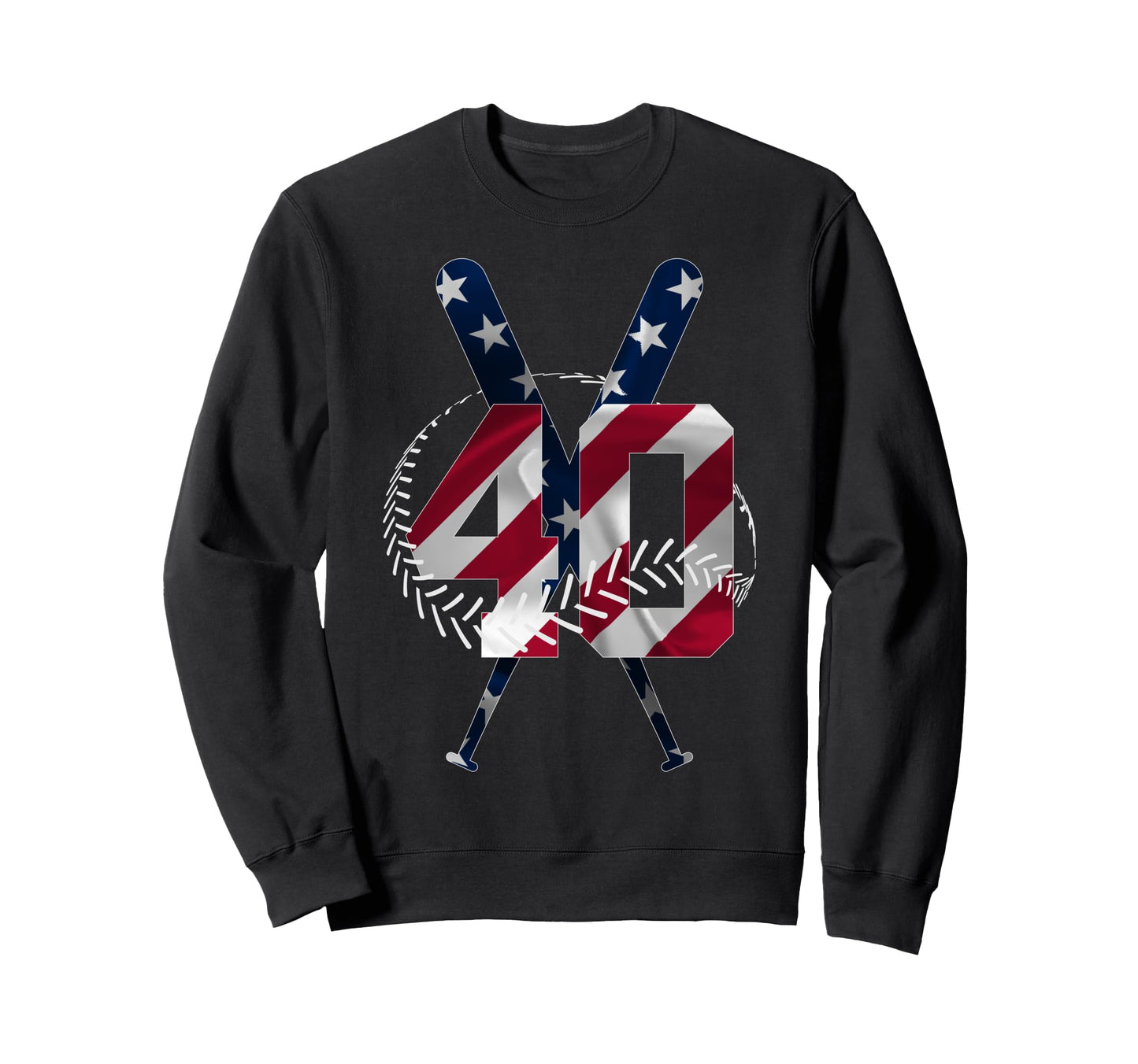 Number 40 Years Baseball 40Th Birthday Sweatshirt - Custom Art Print Unisex - T-Shirt, Sweatshirt, Hoodie