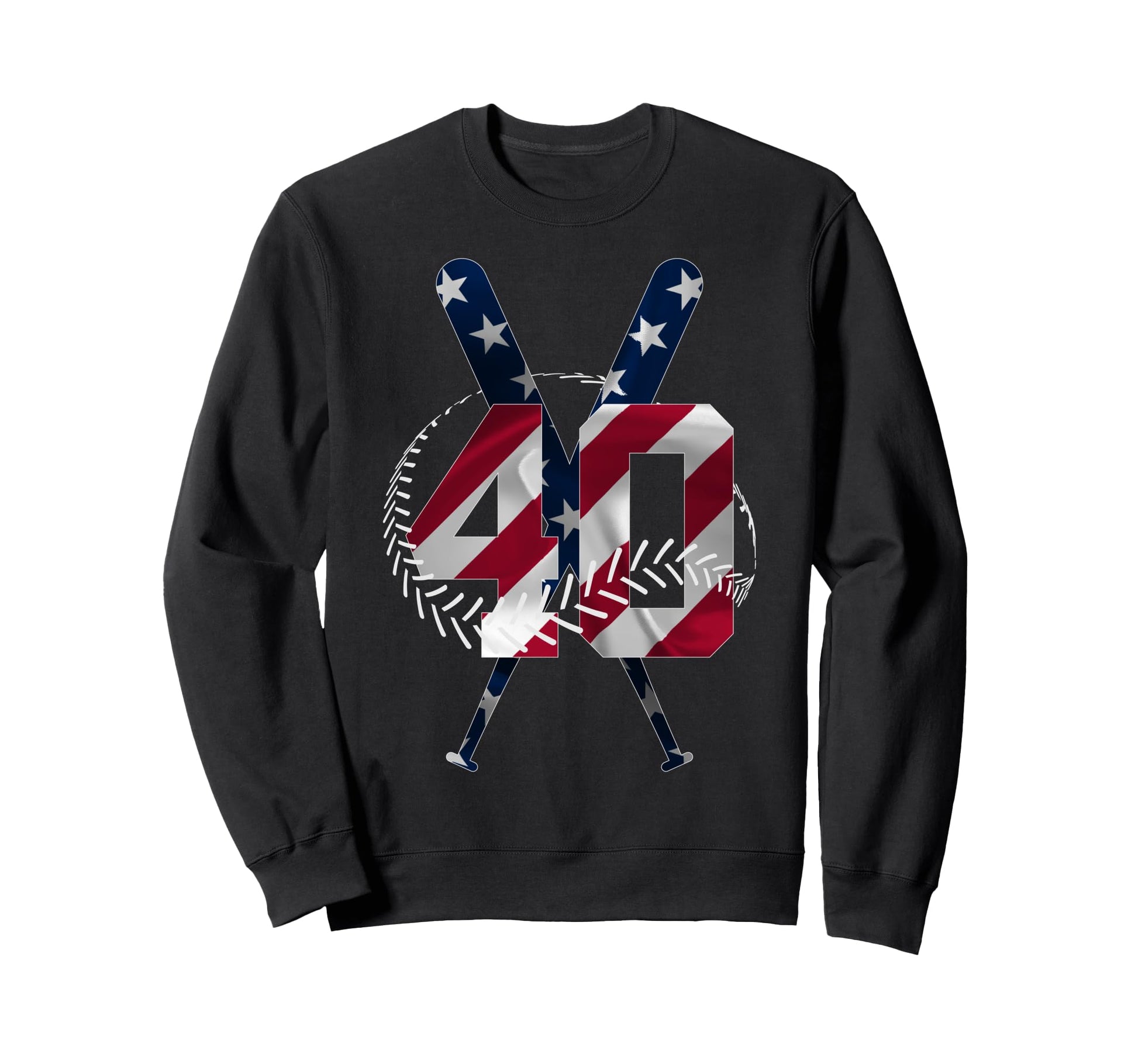 Number 40 Years Baseball 40Th Birthday Sweatshirt - Custom Art Print Unisex - T-Shirt, Sweatshirt, Hoodie