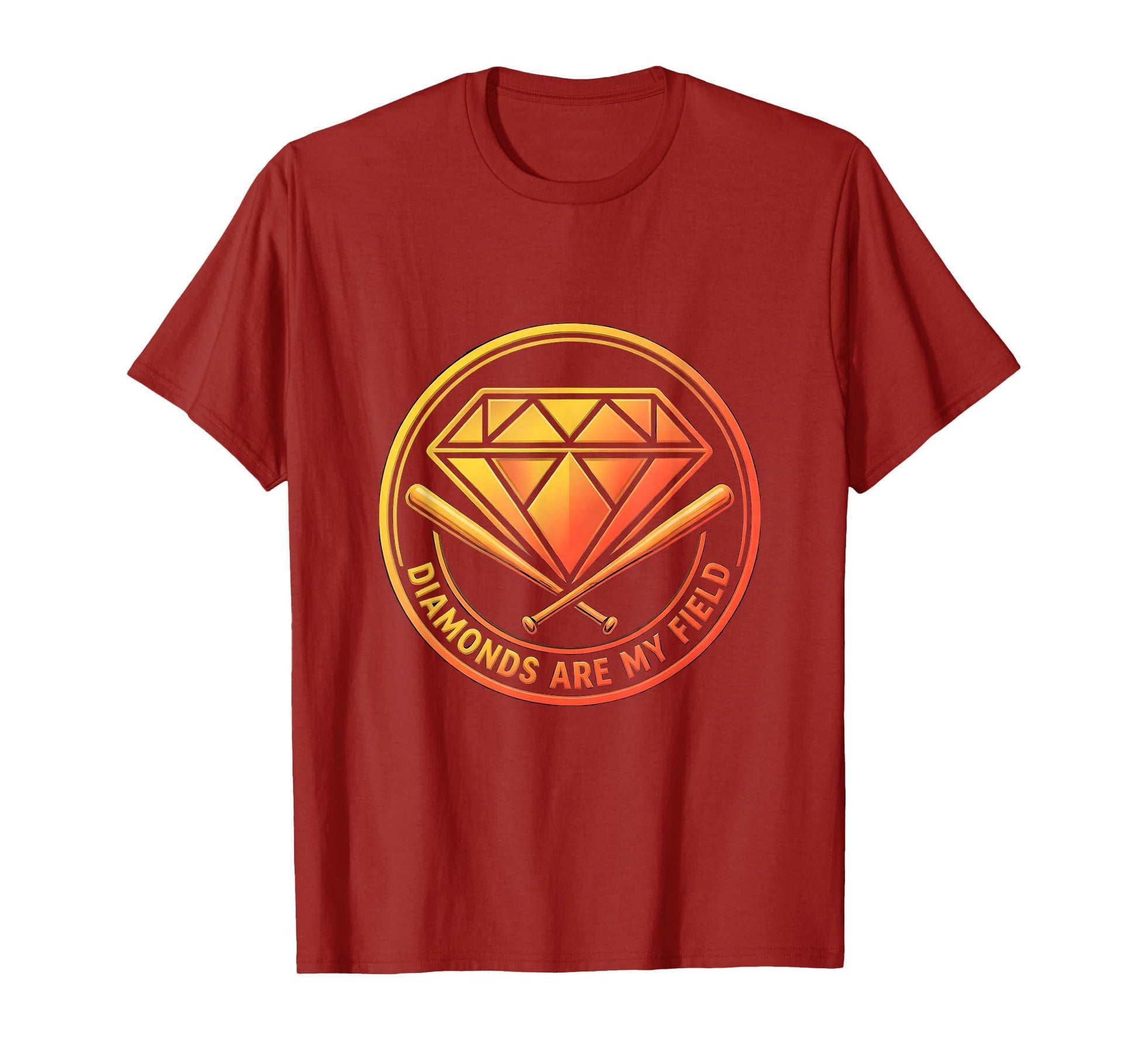 Diamonds Are My Field Baseball Lover T-Shirt - Minimalist Print Unisex - T-Shirt, Sweatshirt, Hoodie