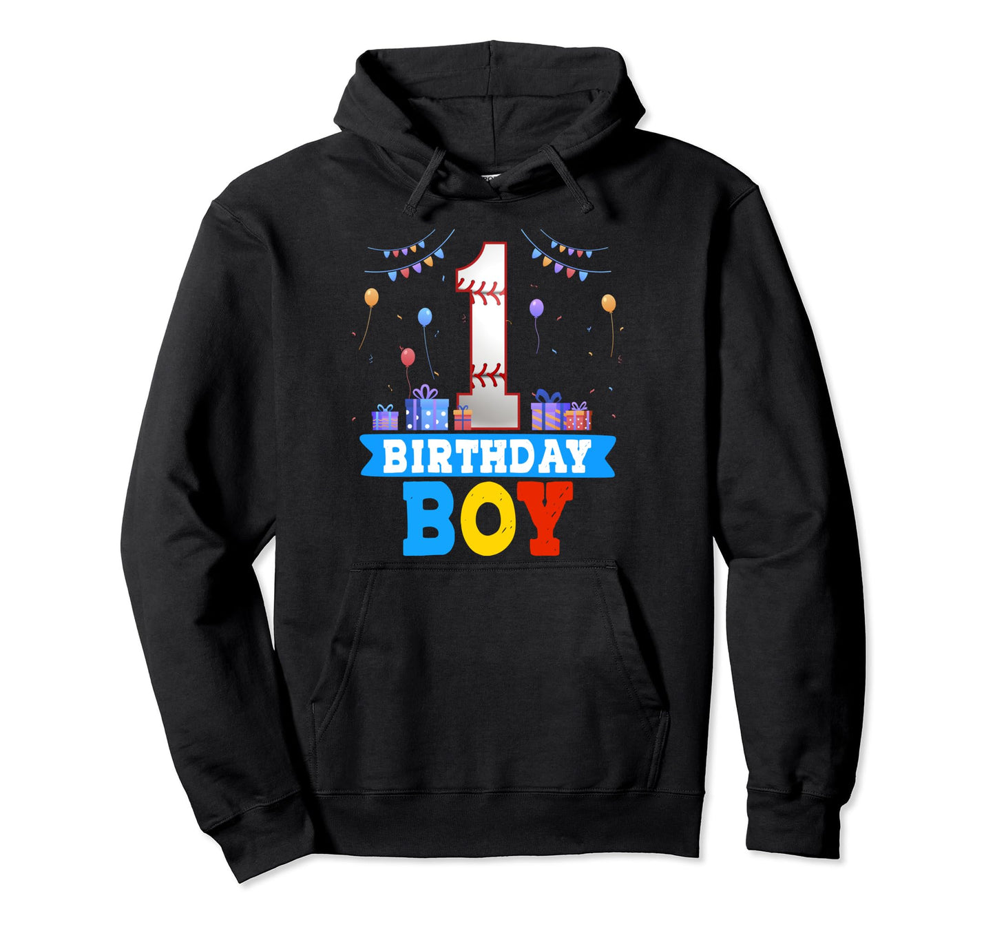 Happy 1St Birthday Baseball Sport Lover Hoodie - Fun Novelty Design Unisex - T-Shirt, Sweatshirt, Hoodie