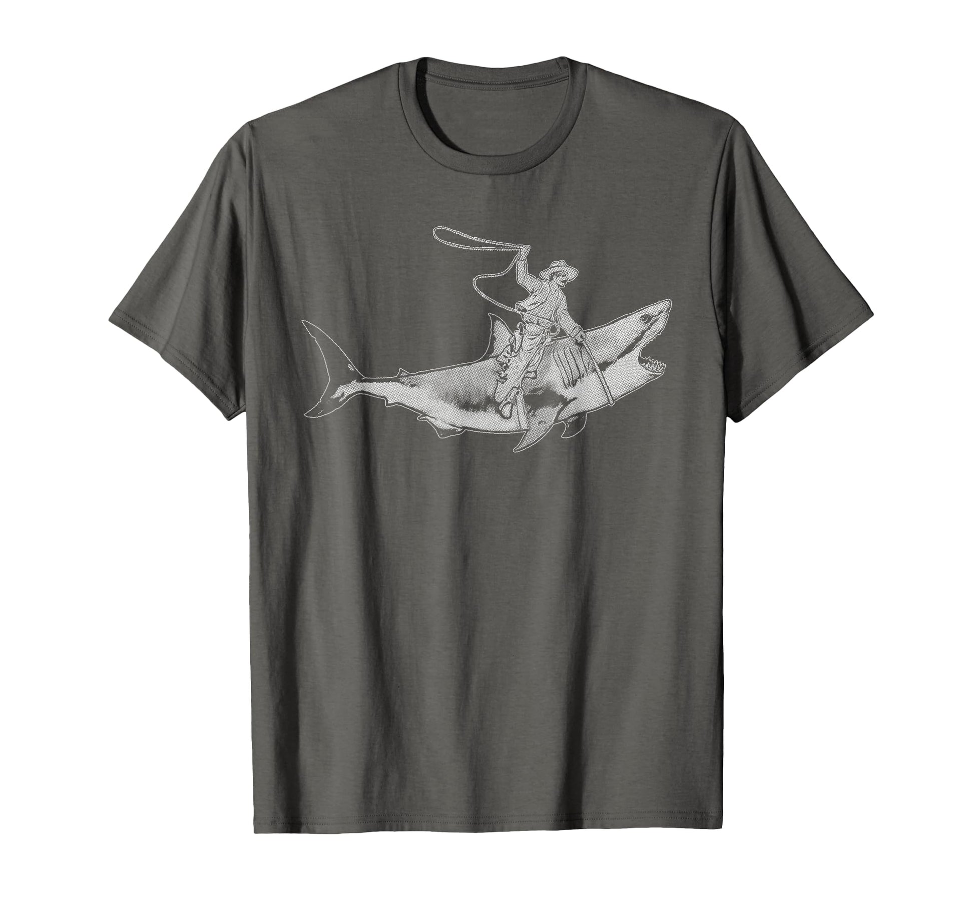 Shark Lover Rodeo Cowboy Riding Great T-Shirt - Trendy Graphic Men Women - T-Shirt, Sweatshirt, Hoodie