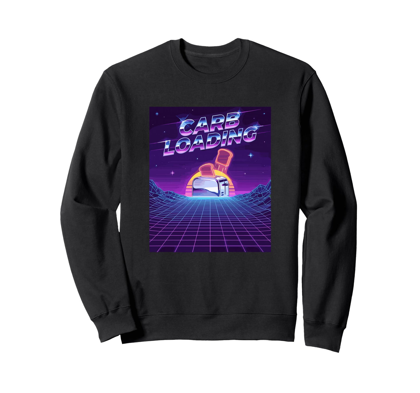 Carb Loading Synthwave Toaster 80S Sweatshirt - Unique Graphic Men Women - T-Shirt, Sweatshirt, Hoodie