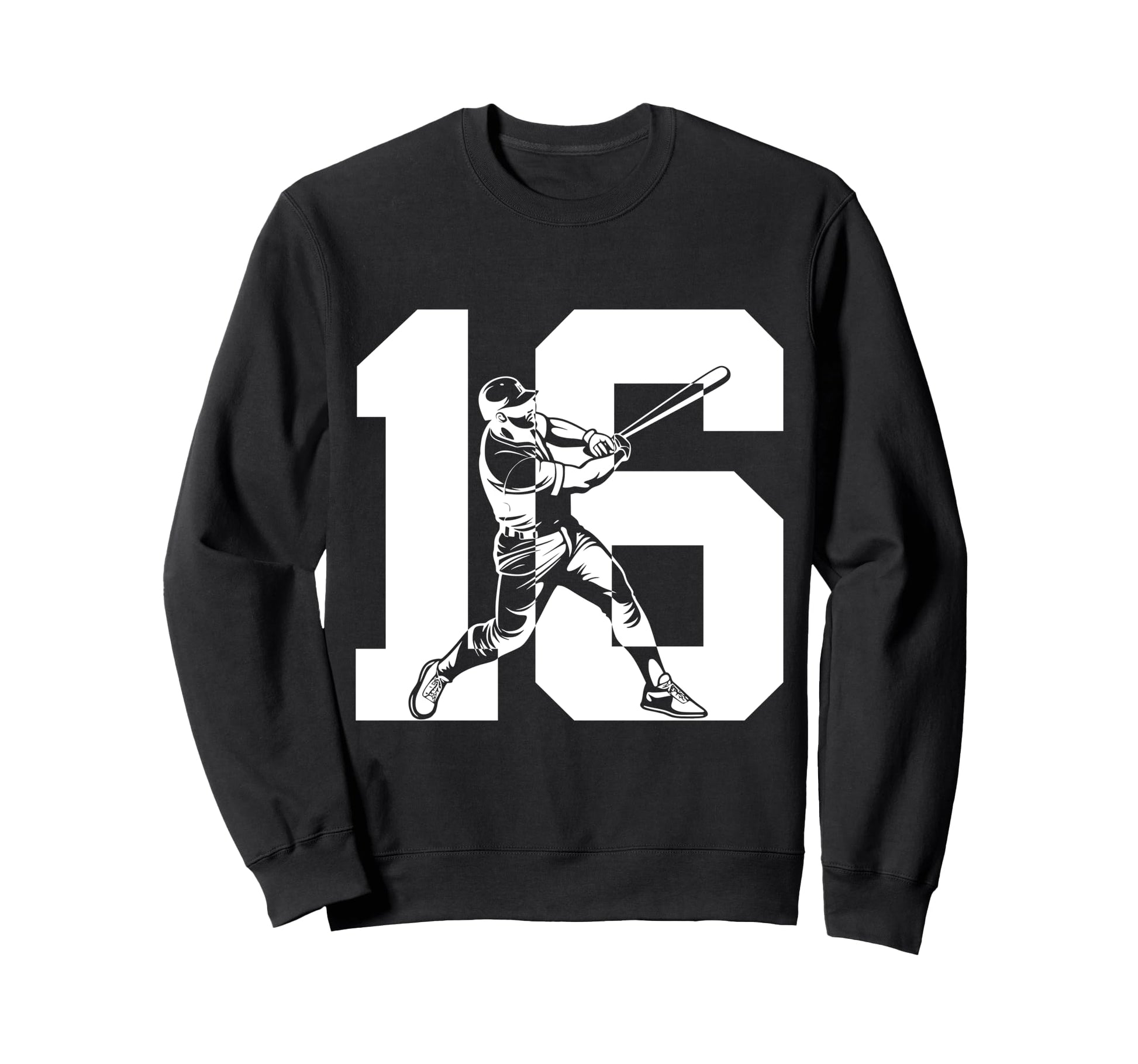 Number 16 Years Baseball 16Th Sweatshirt - Aesthetic Graphic for Adults - T-Shirt, Sweatshirt, Hoodie