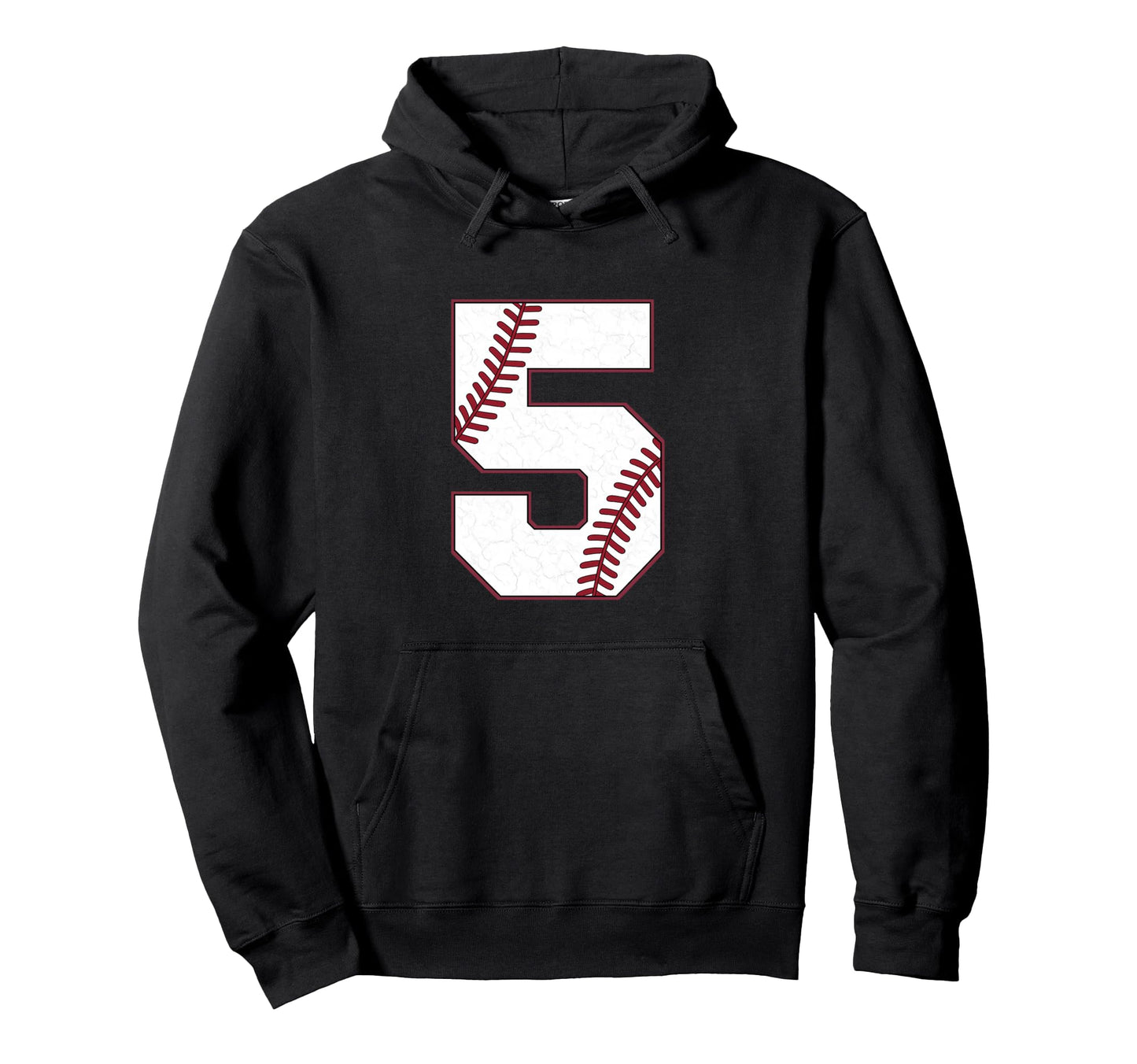 Distressed Baseball Jersey Number 5 Hoodie - Minimalist Print Unisex - T-Shirt, Sweatshirt, Hoodie