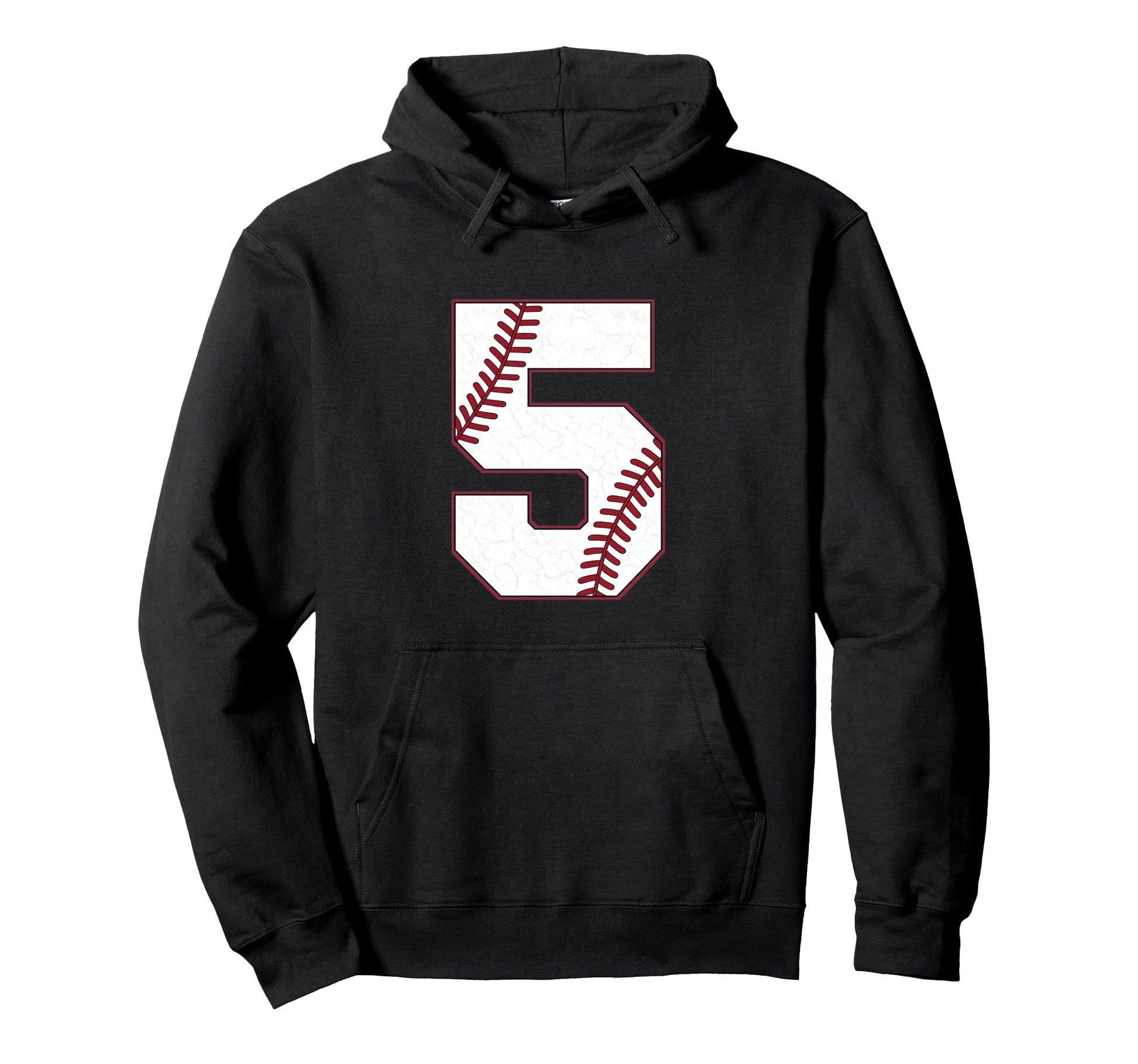 Distressed Baseball Jersey Number 5 Hoodie - Minimalist Print Unisex - T-Shirt, Sweatshirt, Hoodie