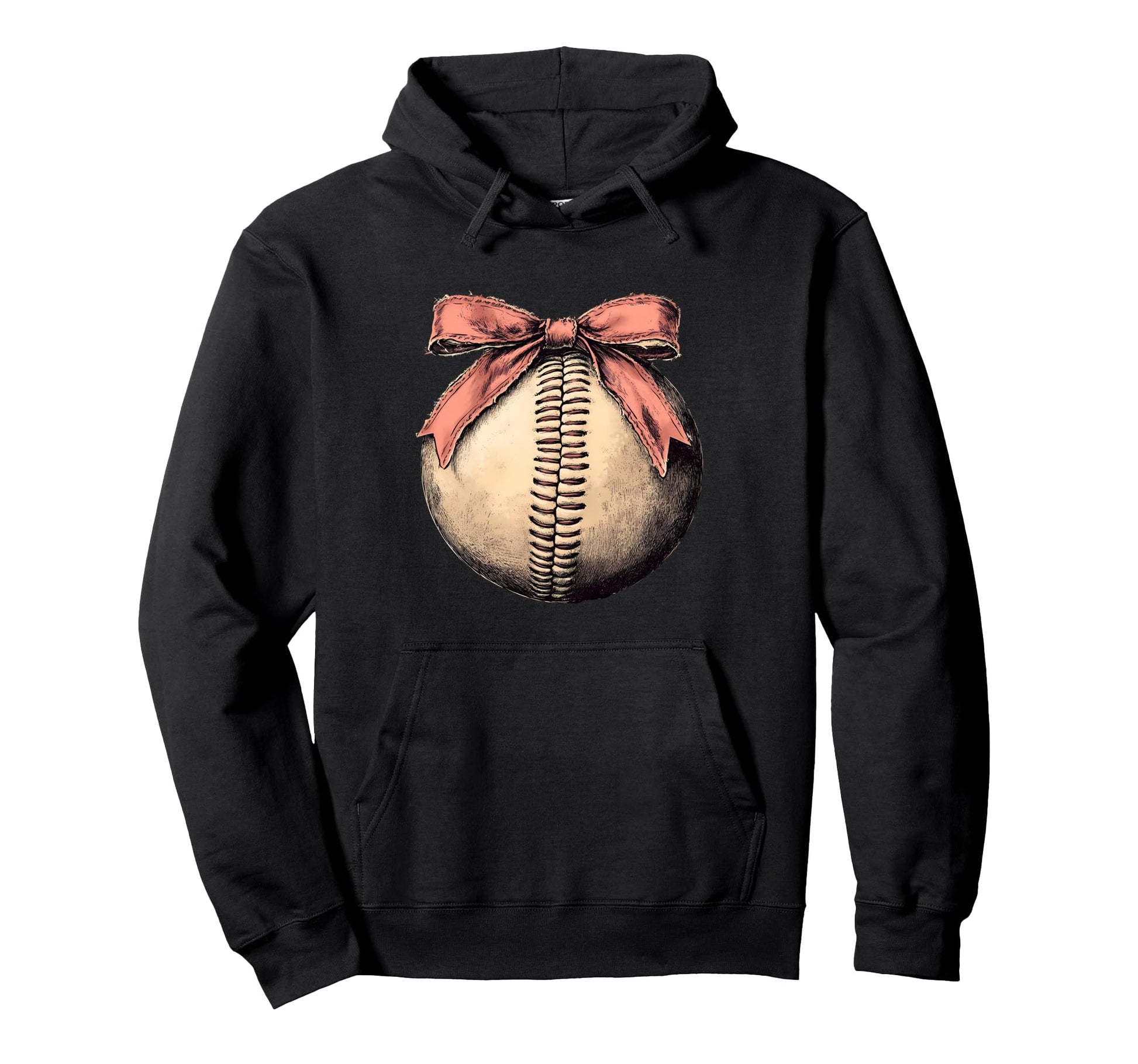 Baseball Coquette Bow Baseball Player Hoodie - Minimalist Print Unisex - T-Shirt, Sweatshirt, Hoodie