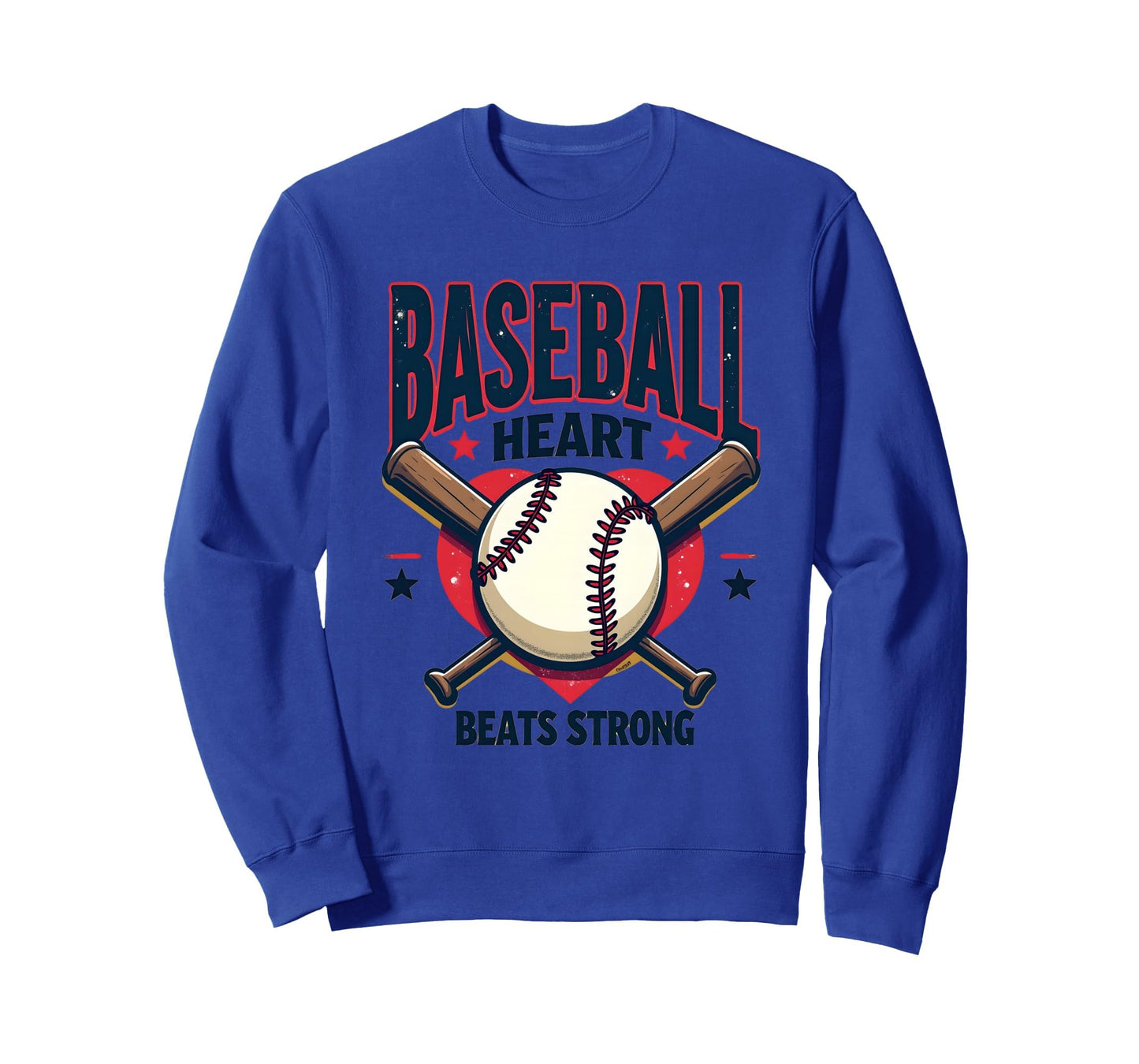 Baseball Heart Beats Strong Sweatshirt - Casual Everyday Wear for Adults - T-Shirt, Sweatshirt, Hoodie