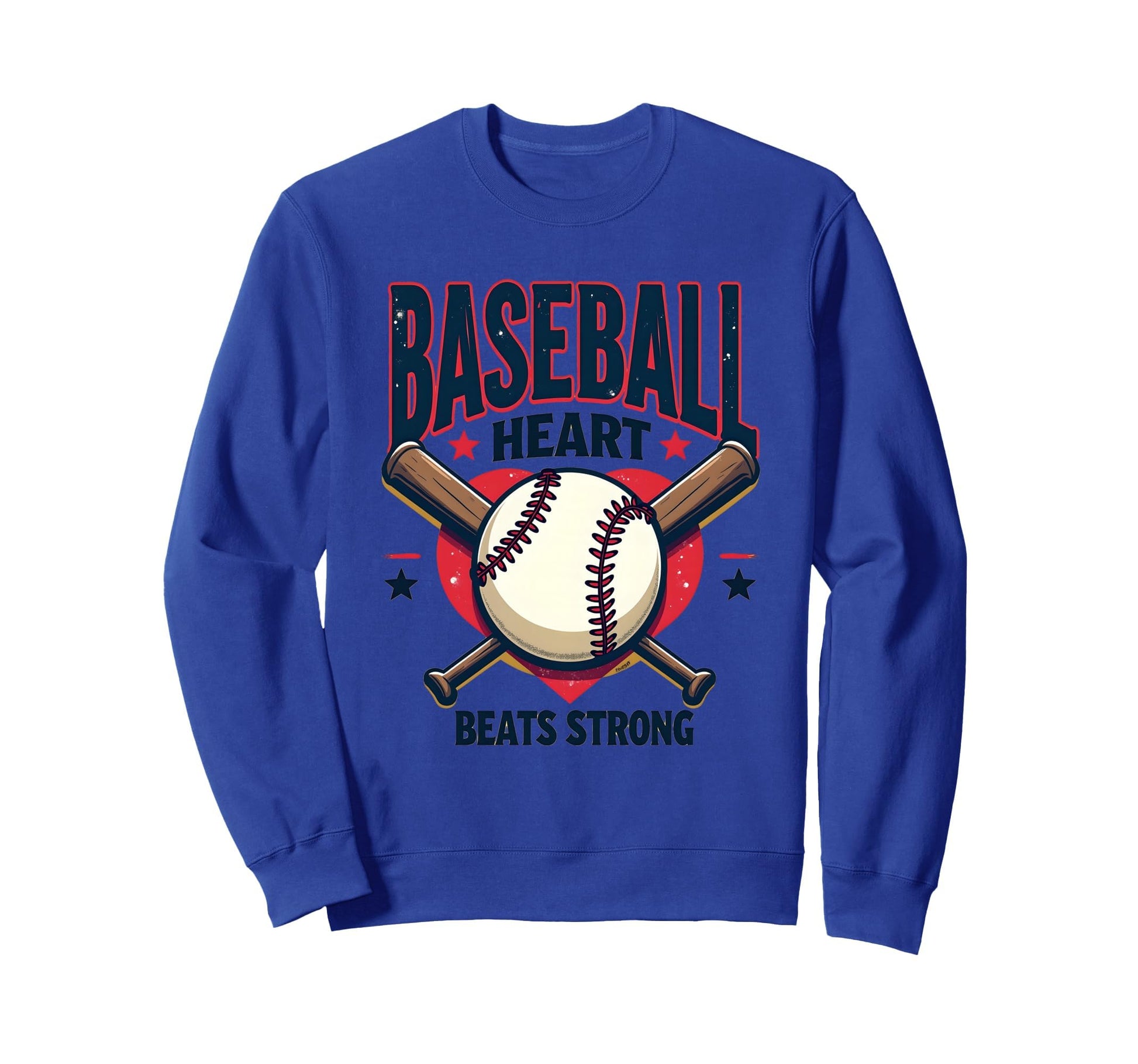 Baseball Heart Beats Strong Sweatshirt - Casual Everyday Wear for Adults - T-Shirt, Sweatshirt, Hoodie