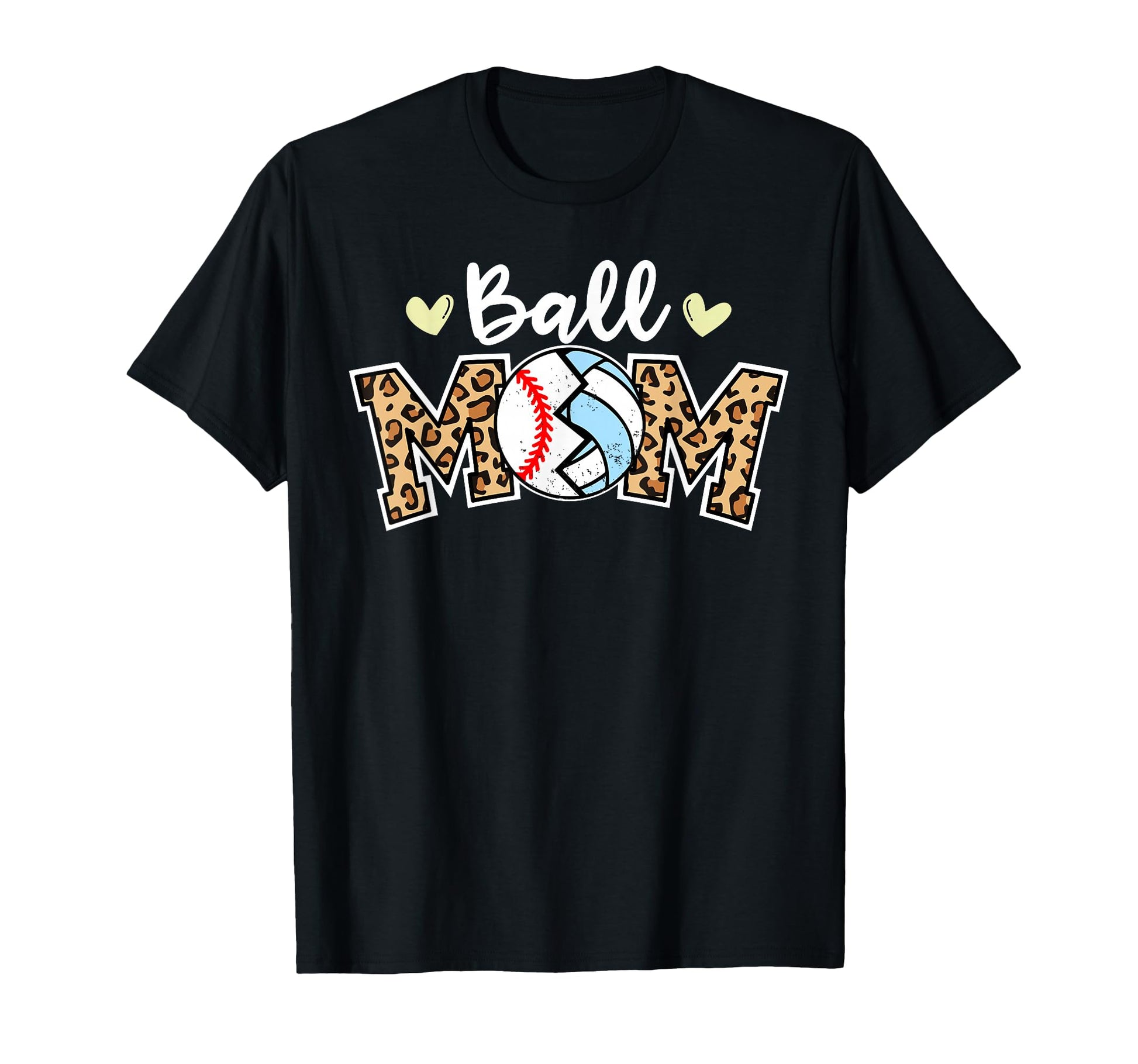 Ball Mom Leopard Funny Baseball T-Shirt - Aesthetic Graphic Unisex - T-Shirt, Sweatshirt, Hoodie
