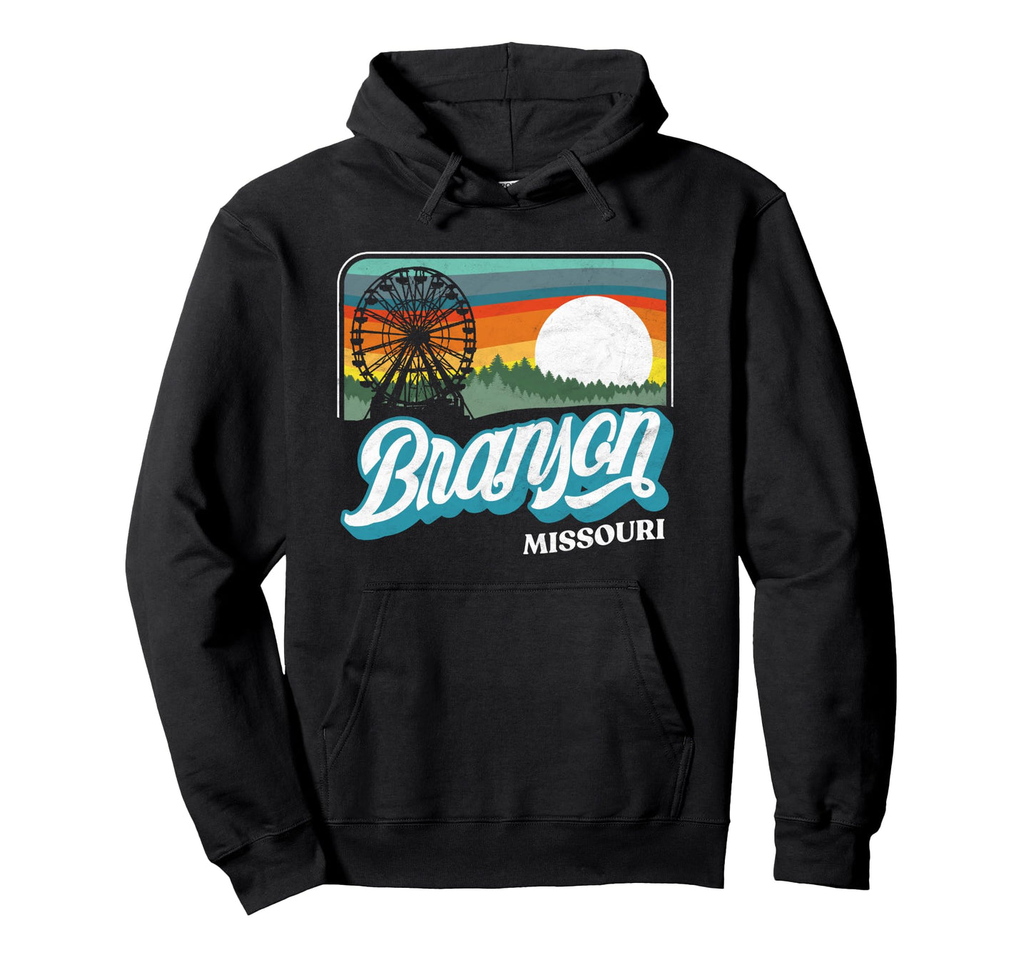 Branson Missouri 80S Distressed Hoodie - Casual Everyday Wear Unisex - T-Shirt, Sweatshirt, Hoodie