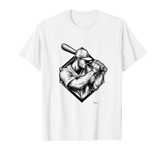 Baseball Batter Cap Waiting To Hit T-Shirt - Custom Art Print for Adults - T-Shirt, Sweatshirt, Hoodie