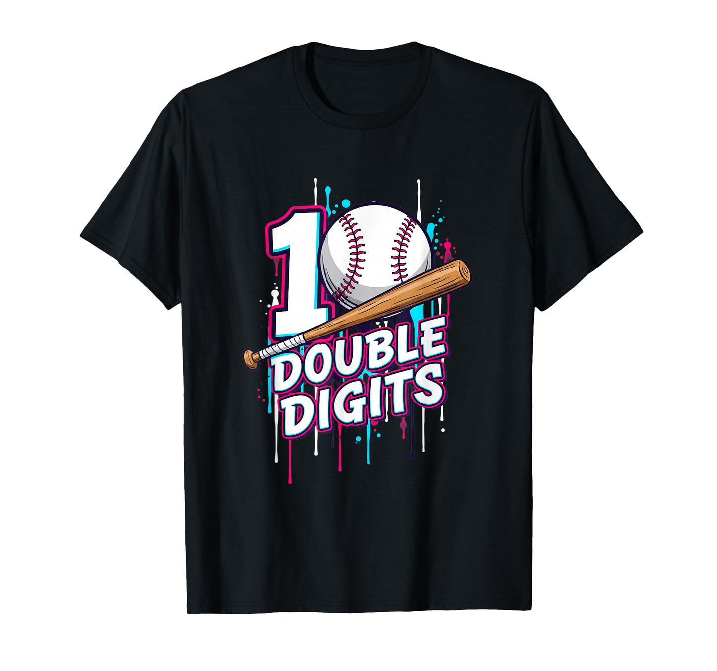 Baseball Double Digits 10Th Birthday T-Shirt - Novelty Apparel Men Women - T-Shirt, Sweatshirt, Hoodie