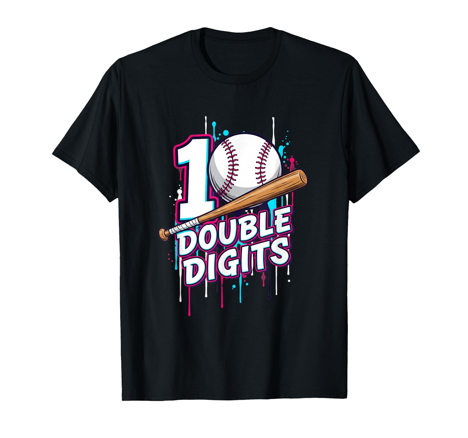 Baseball Double Digits 10Th Birthday T-Shirt - Novelty Apparel Men Women - T-Shirt, Sweatshirt, Hoodie