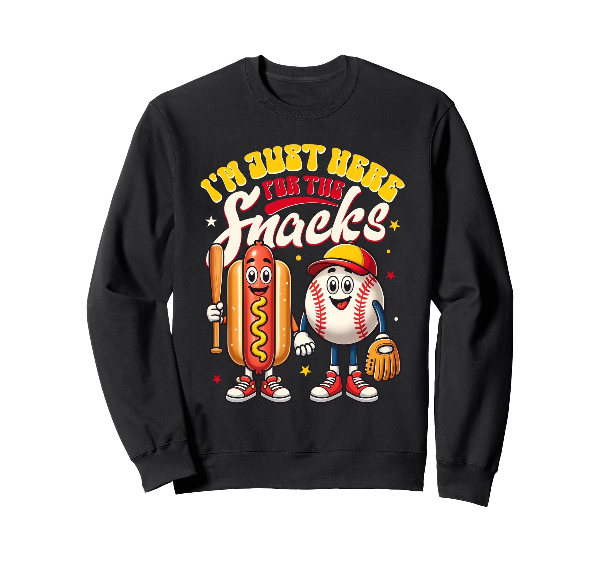 Im Just Here Snacks Groovy Sweatshirt - Casual Everyday Wear Men Women - T-Shirt, Sweatshirt, Hoodie