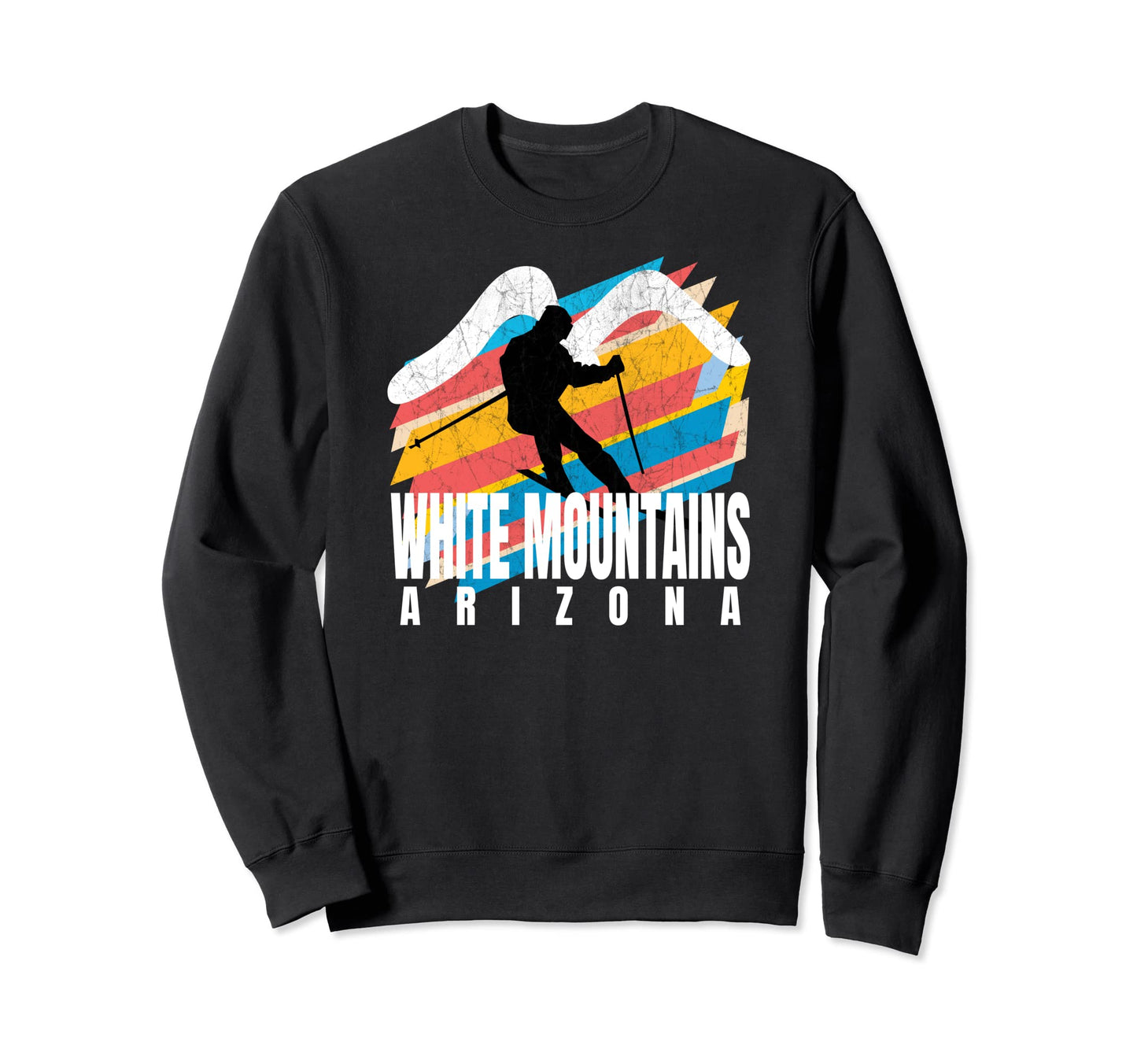 Ski White Mountain Geometric Sweatshirt - Fun Novelty Design for Adults - T-Shirt, Sweatshirt, Hoodie