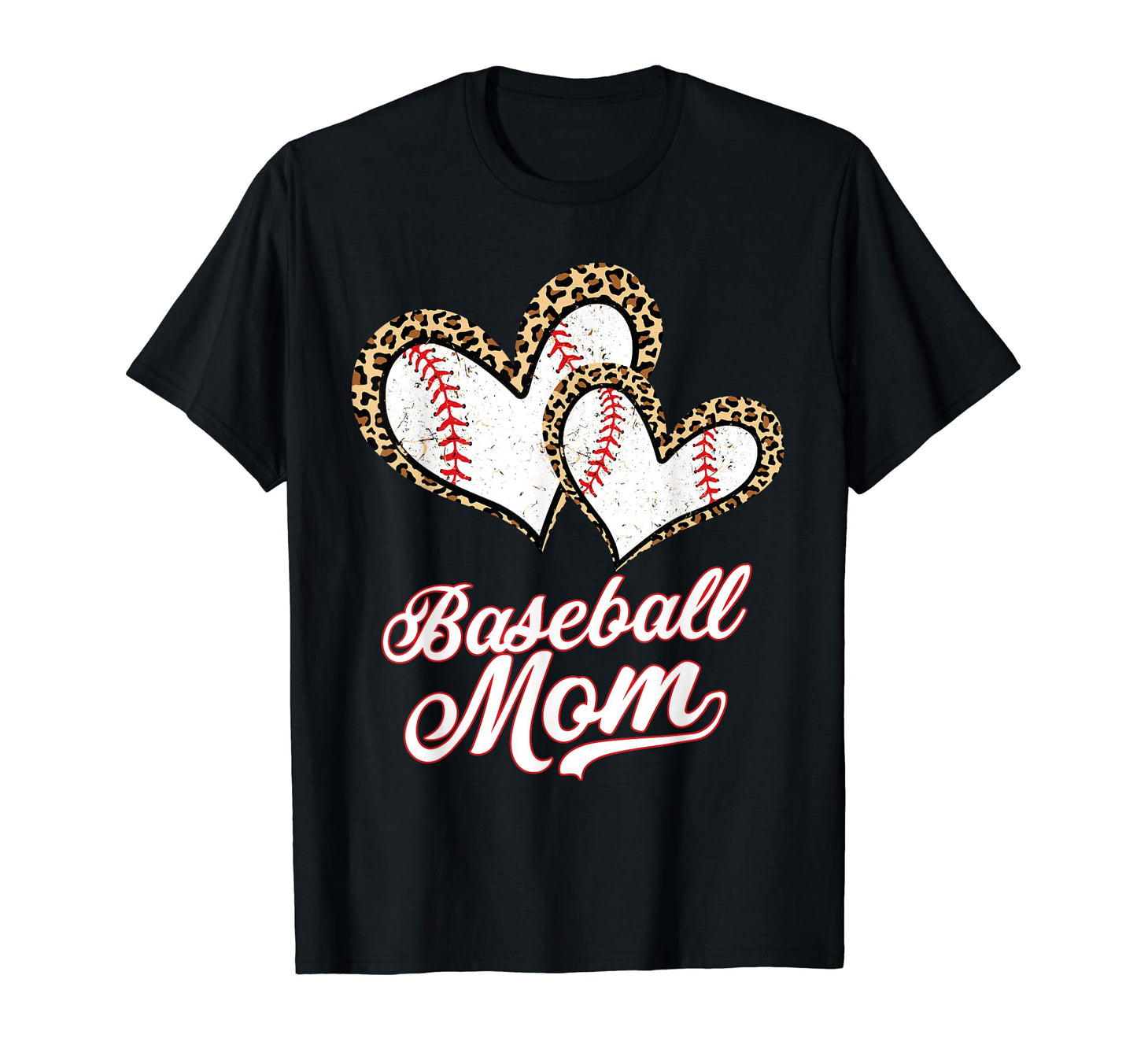 Proud Baseball Mom Baseball Leopard T-Shirt - Minimalist Print Unisex - T-Shirt, Sweatshirt, Hoodie