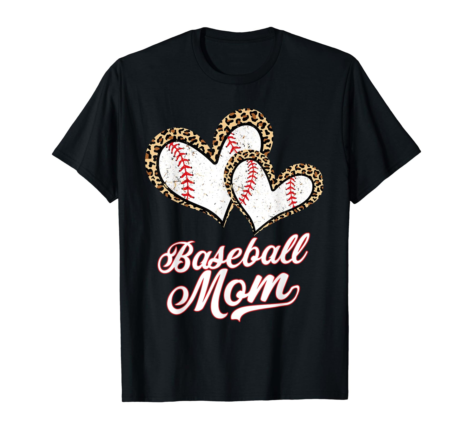 Proud Baseball Mom Baseball Leopard T-Shirt - Minimalist Print Unisex - T-Shirt, Sweatshirt, Hoodie