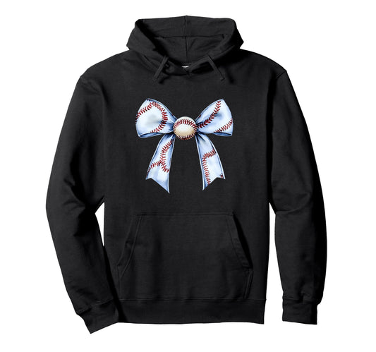 Baseball Coquette Bow Baseball Mom Hoodie - Novelty Apparel Men Women - T-Shirt, Sweatshirt, Hoodie