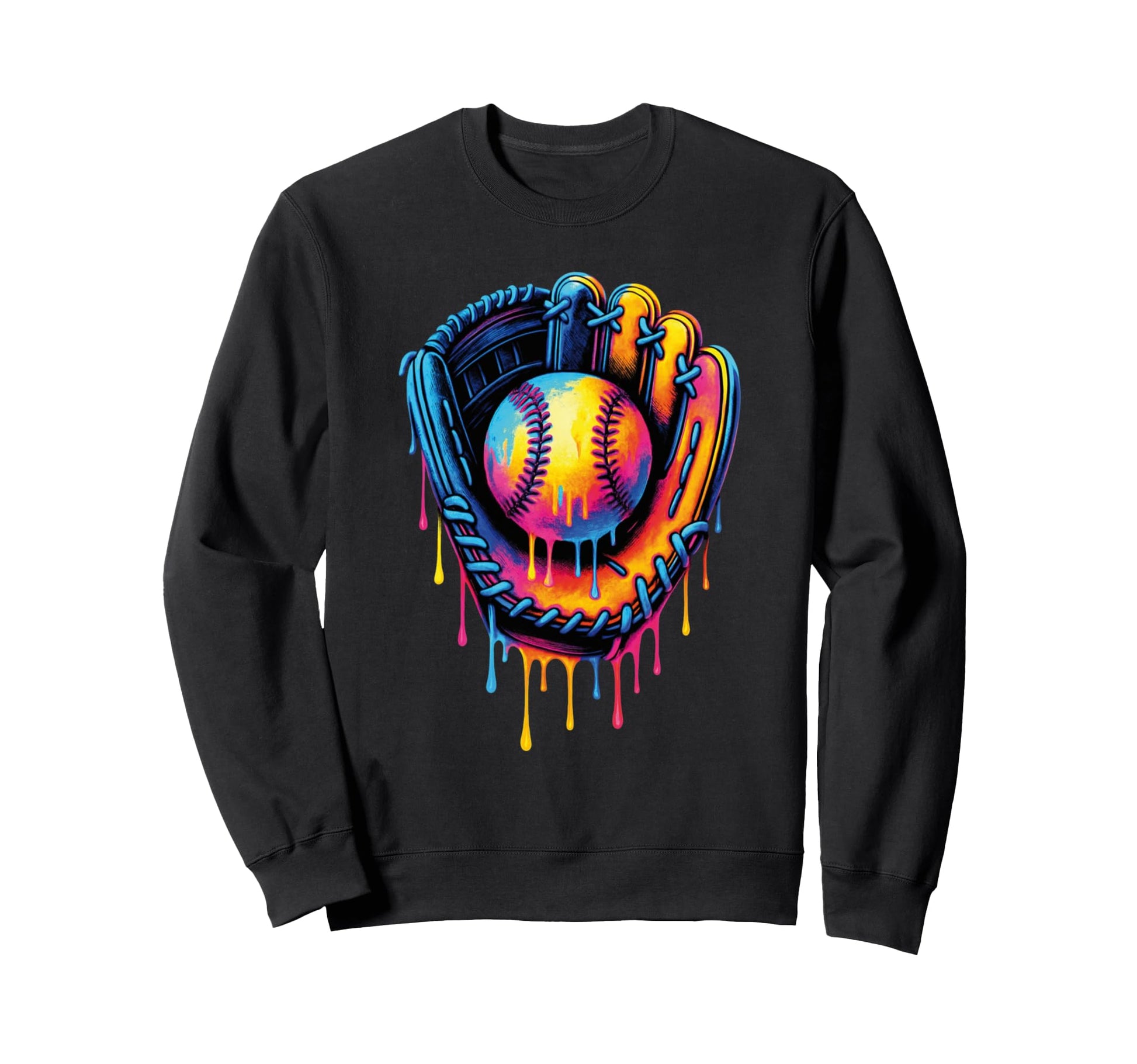 Baseball Home Run Ice Cream Drip Sweatshirt - Minimalist Print Unisex - T-Shirt, Sweatshirt, Hoodie