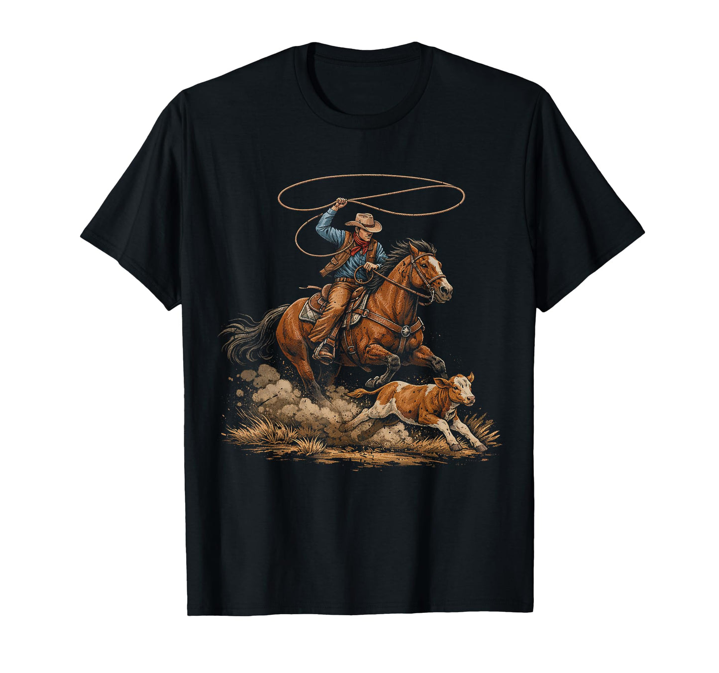 Cowboy Roping Calf Rodeo Country T-Shirt - Fun Novelty Design for Adults - T-Shirt, Sweatshirt, Hoodie