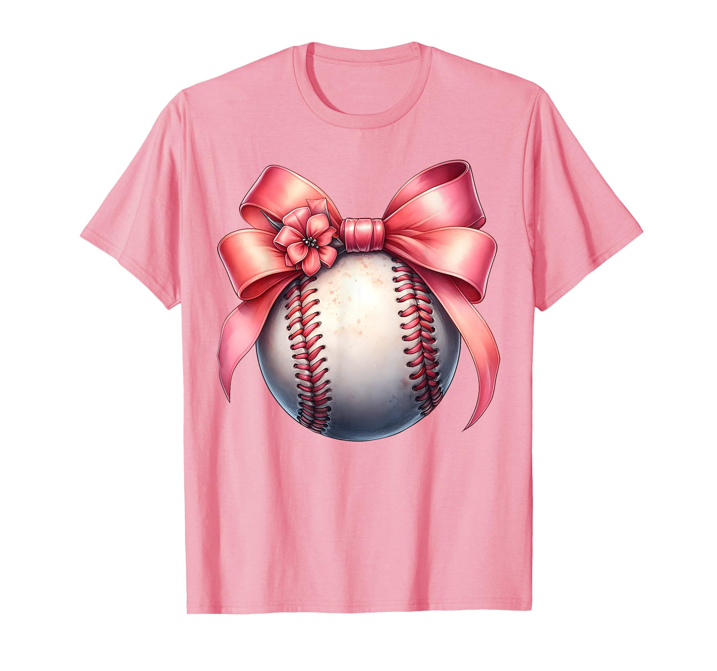 Coquette Bow Baseball Player Team T-Shirt - Graphic Print for Adults - T-Shirt, Sweatshirt, Hoodie