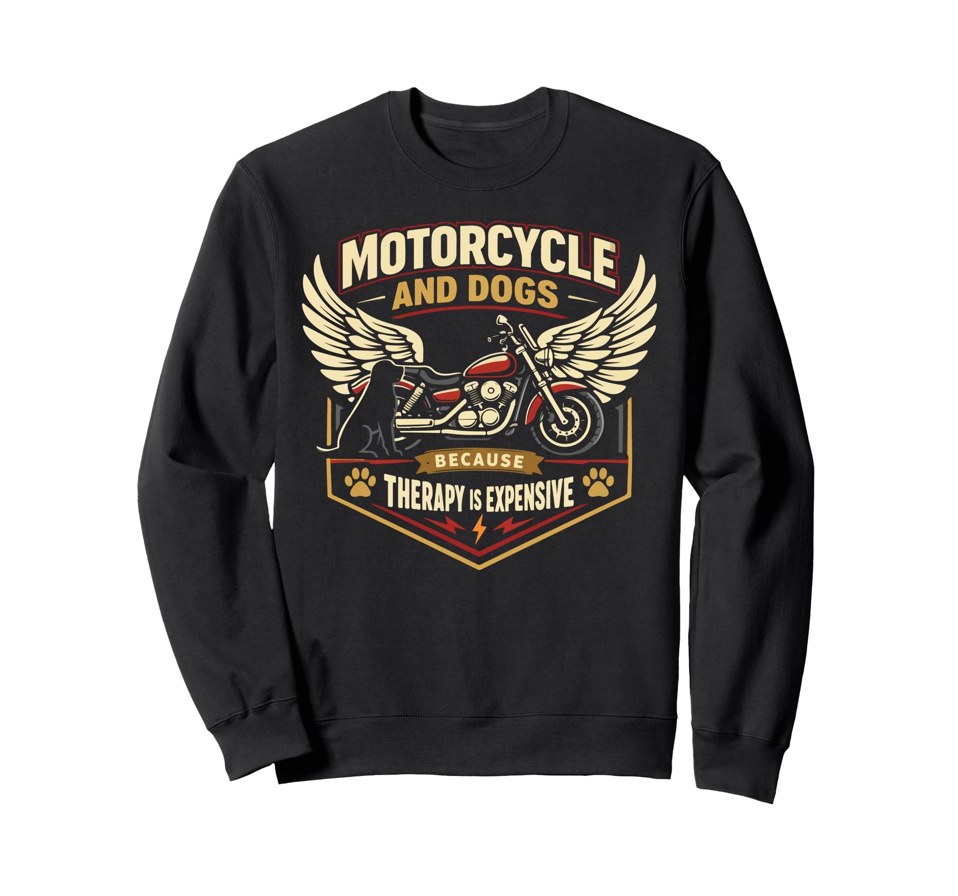 Motorcycle Biker Dog Motorcycle And Sweatshirt - Unique Graphic Unisex - T-Shirt, Sweatshirt, Hoodie