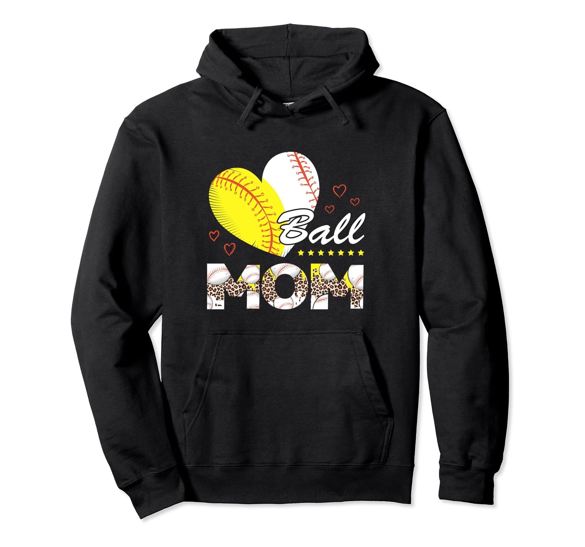 Mom Both Baseball Softball Mothers Day Hoodie - Custom Art Print Men Women - T-Shirt, Sweatshirt, Hoodie