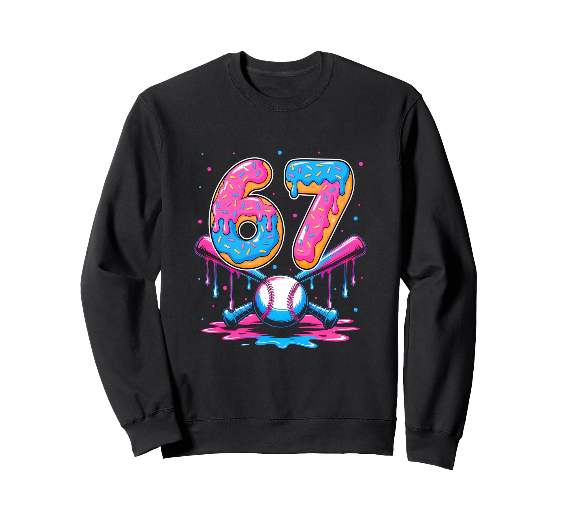 Baseball Drip Number 67 Player 67Th Sweatshirt - Aesthetic Graphic Unisex - T-Shirt, Sweatshirt, Hoodie