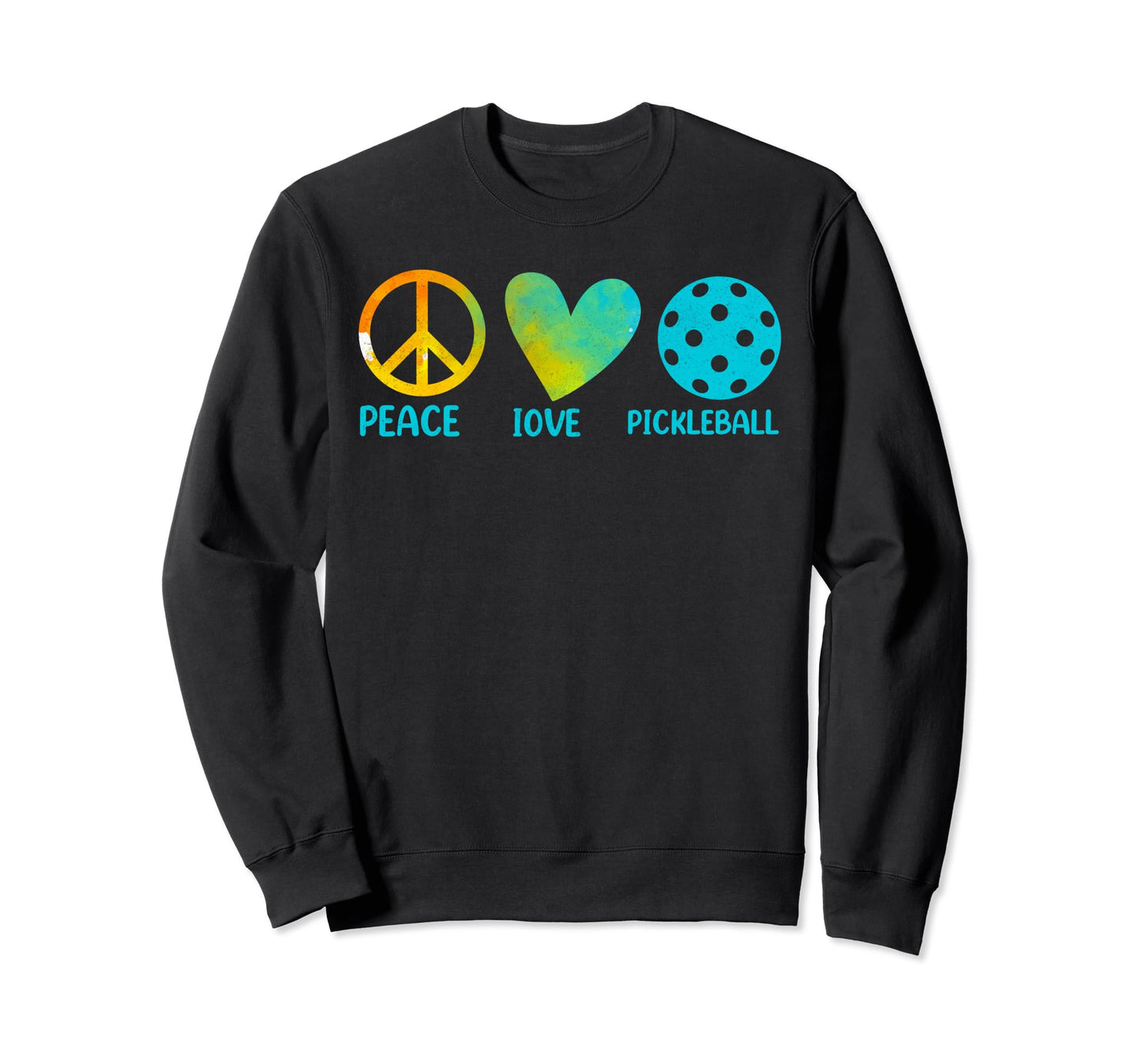 Pickleball Player Peace Love Sweatshirt - Minimalist Print for Adults - T-Shirt, Sweatshirt, Hoodie