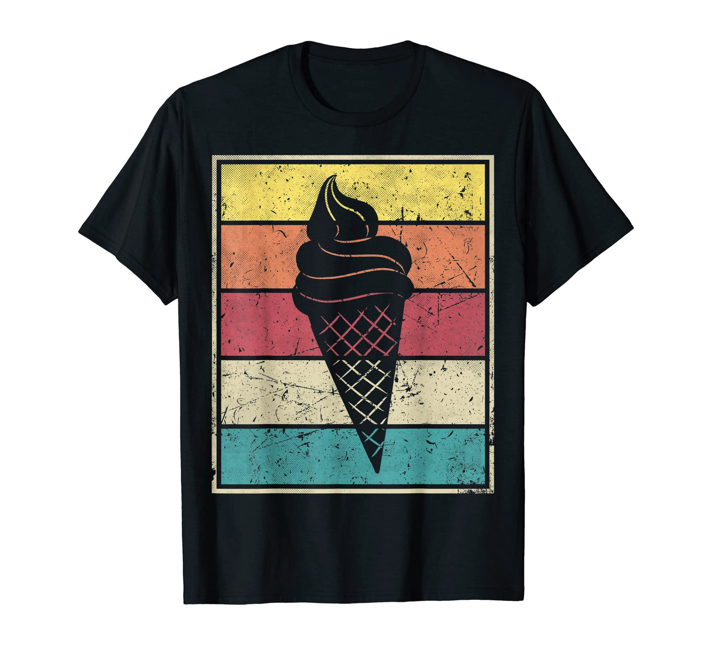 Icecream Cone Stripes T-Shirt - Minimalist Print Men Women - T-Shirt, Sweatshirt, Hoodie