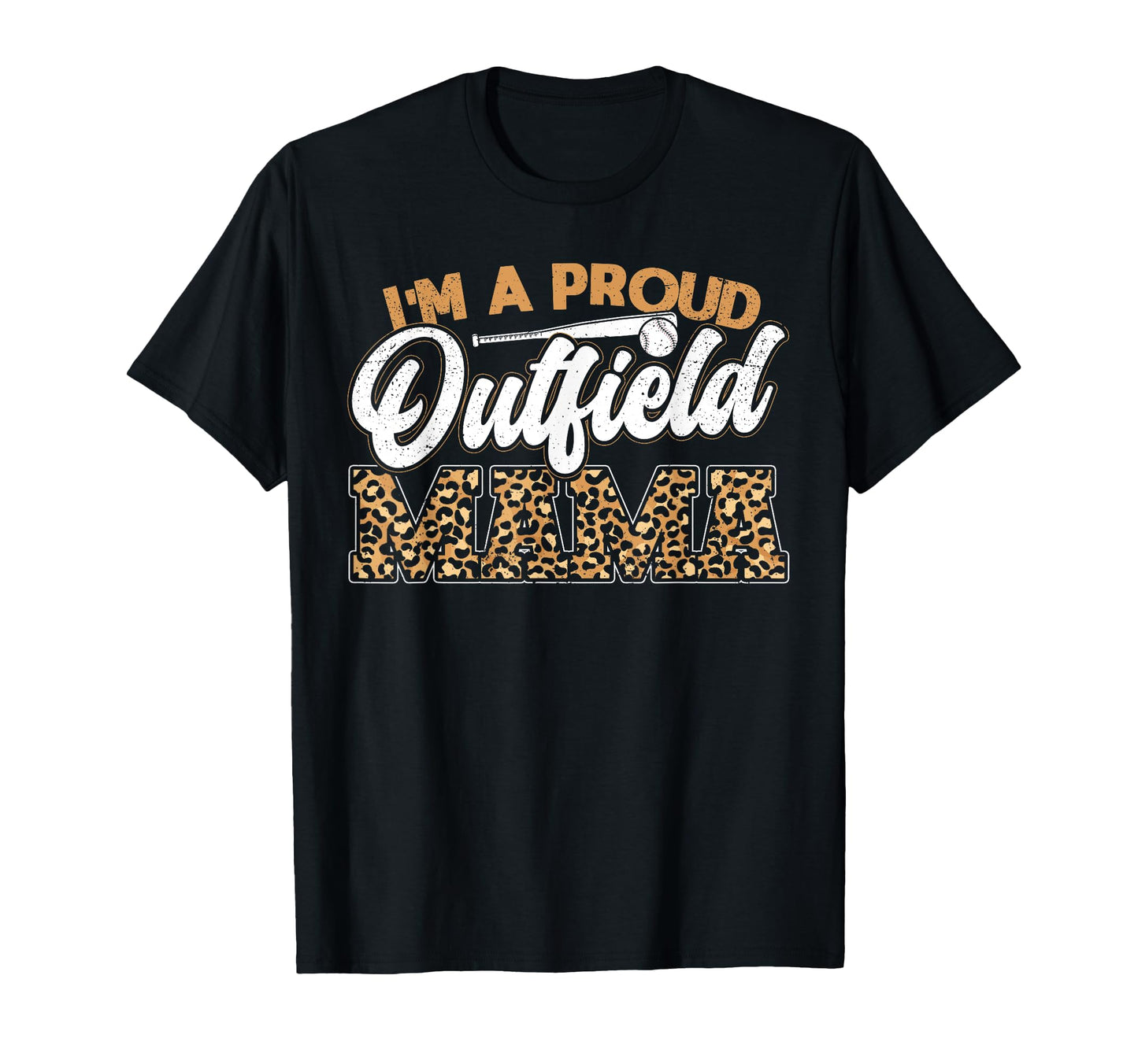 Im Proud Outfield Mama Leopard Baseball Mom T-Shirt - Graphic Print Unisex - T-Shirt, Sweatshirt, Hoodie