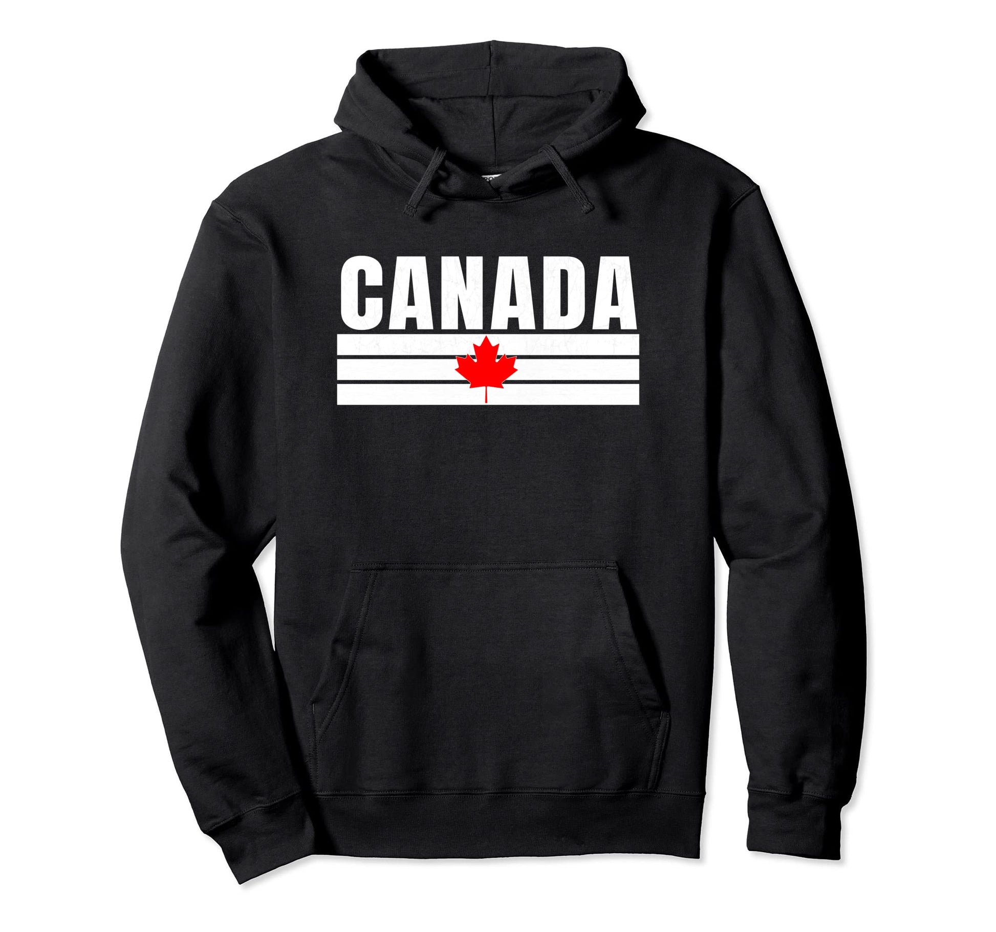 Canada Leaf Red White Canadian Fan Hoodie - Minimalist Print Men Women - T-Shirt, Sweatshirt, Hoodie