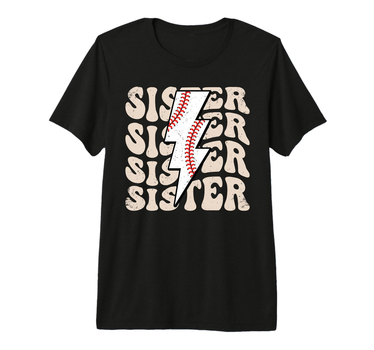 Lightning Groovy Proud Baseball Sister T-Shirt - Trendy Graphic for Adults - T-Shirt, Sweatshirt, Hoodie