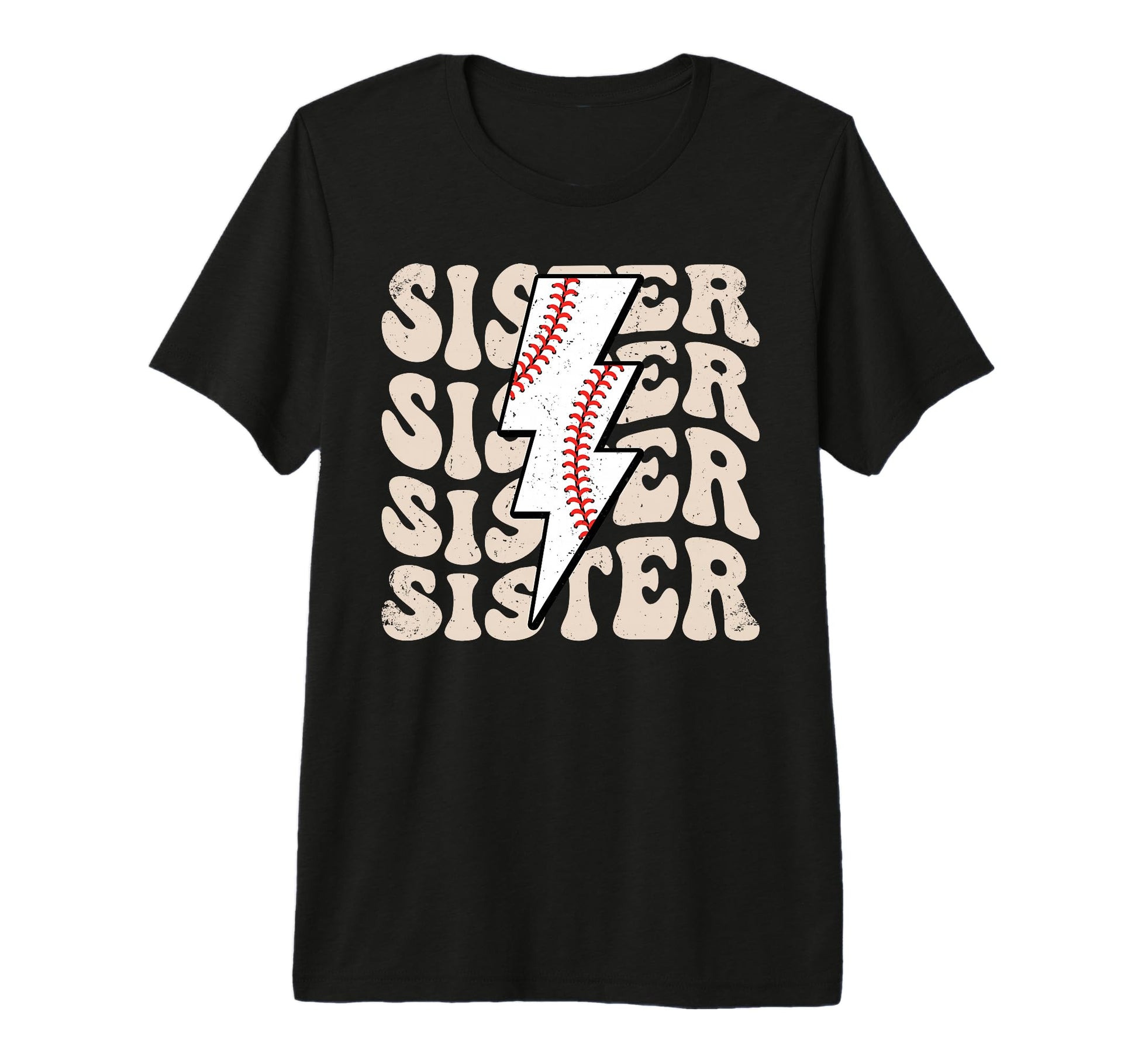 Lightning Groovy Proud Baseball Sister T-Shirt - Trendy Graphic for Adults - T-Shirt, Sweatshirt, Hoodie