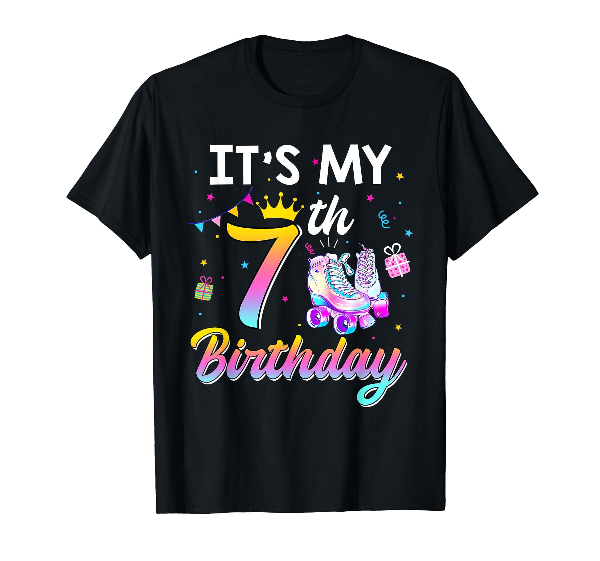 Roller Skate Its My 7Th Birthday 7 Year T-Shirt - Streetwear Style Unisex - T-Shirt, Sweatshirt, Hoodie