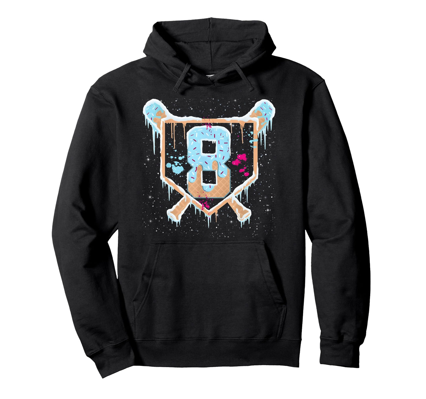 Baseball 8 Year Old Ice Cream Drip 8Th Hoodie - Fun Novelty Design Unisex - T-Shirt, Sweatshirt, Hoodie
