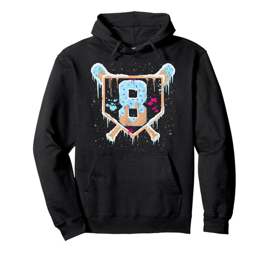 Baseball 8 Year Old Ice Cream Drip 8Th Hoodie - Fun Novelty Design Unisex - T-Shirt, Sweatshirt, Hoodie