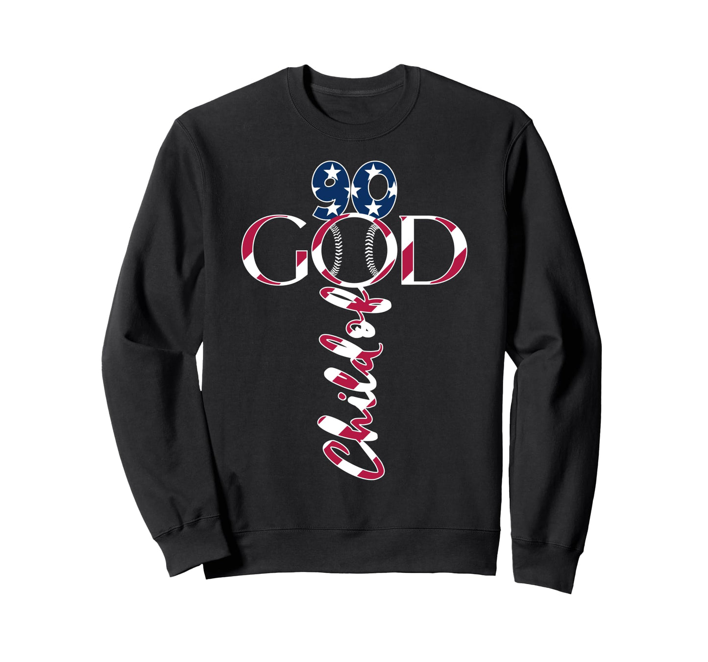 Baseball Jesus 90 Years Child God Sweatshirt - Graphic Print for Adults - T-Shirt, Sweatshirt, Hoodie
